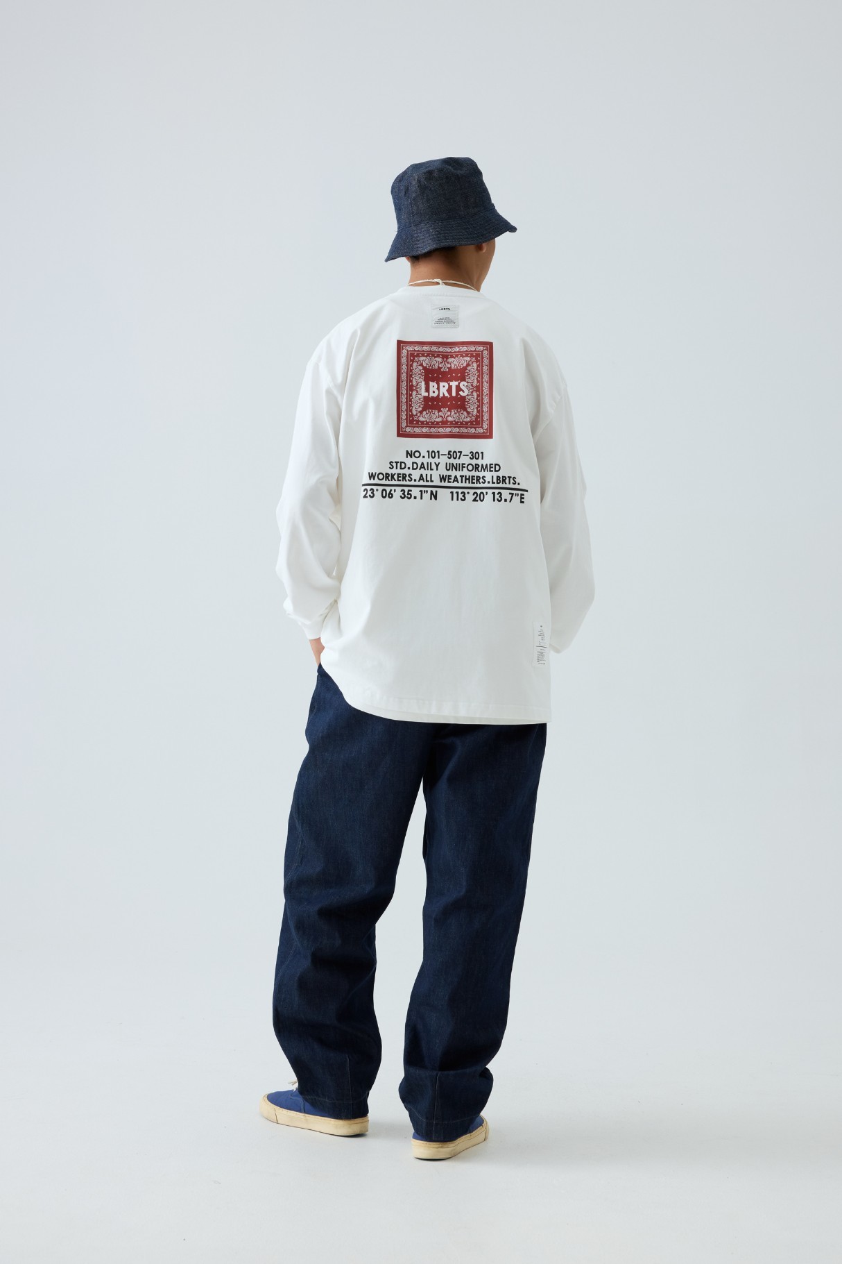 Men's Paisley Print Long Sleeve Tee - 310gsm Heavyweight Crewneck | Liberaturs