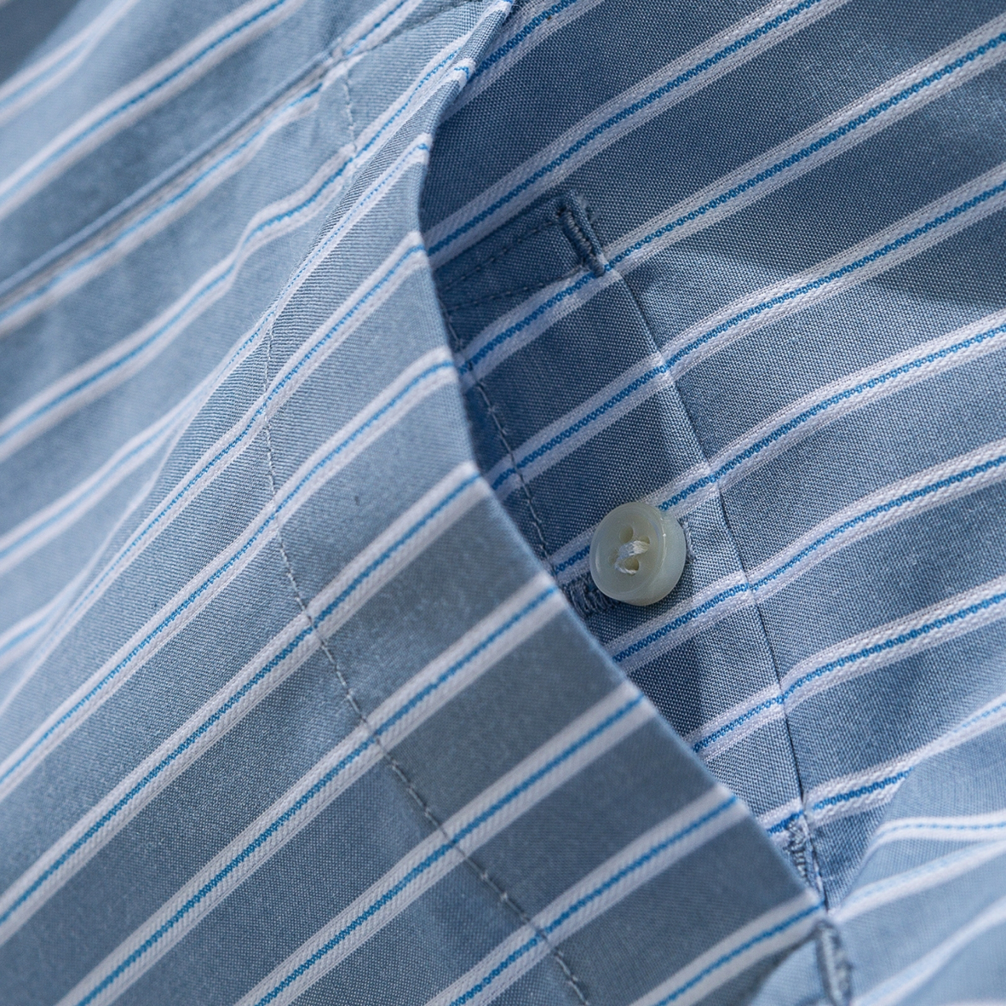 Men's Classic Pocket Shirt - Retro Military Oversized Stripe Shirt