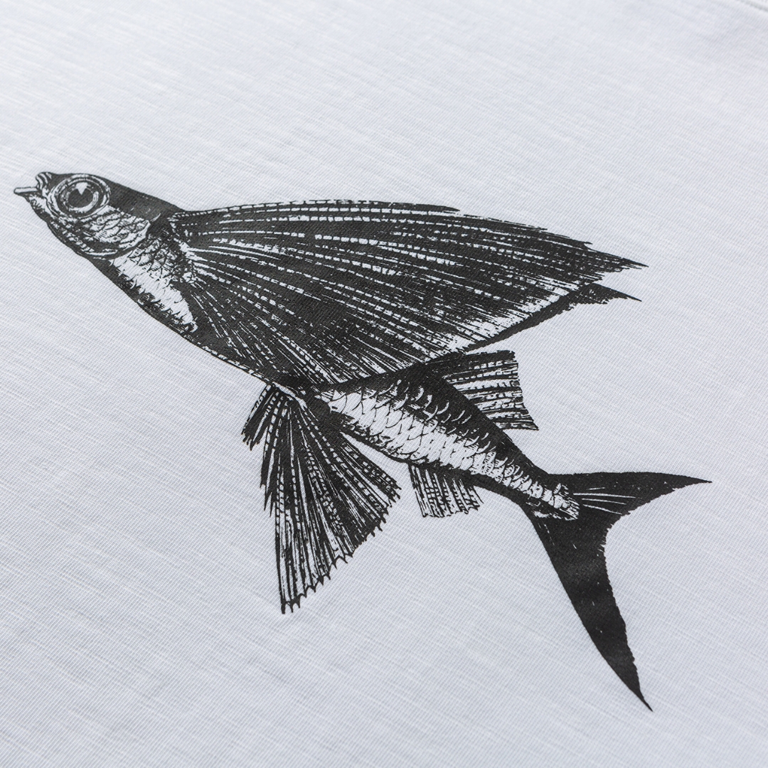 Men's Flying Fish Embroidered Crewneck Short Sleeve Tee - Heavyweight Cotton