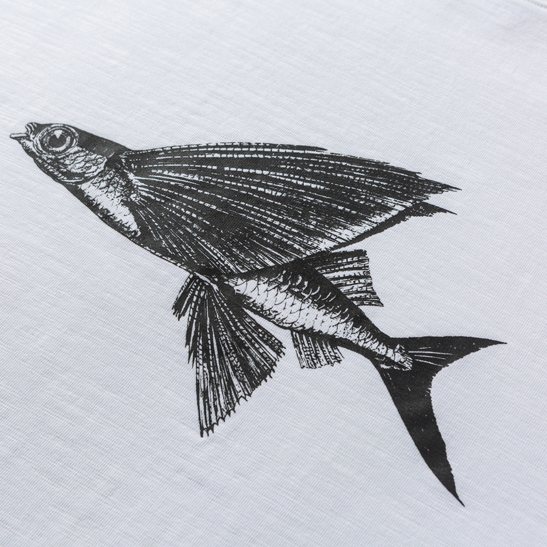 Men's Flying Fish Embroidered Crewneck Short Sleeve Tee - Heavyweight Cotton