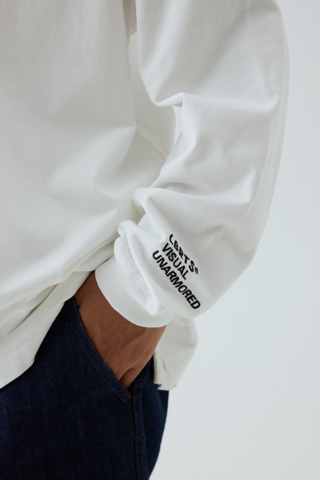 Men's Embroidered Pocket Long Sleeve Tee - 310gsm Heavyweight Crewneck