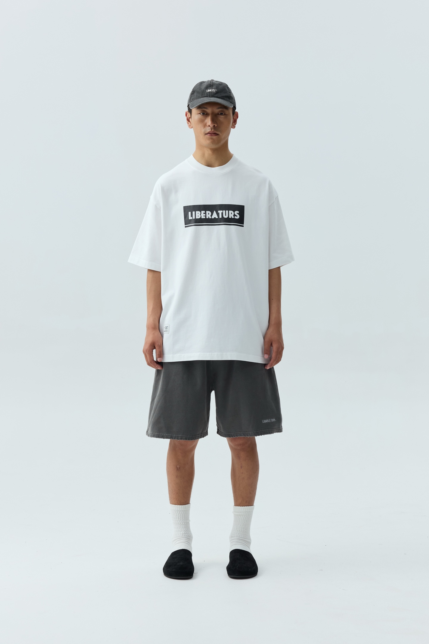 Garment-Dyed Distressed Sweat Shorts