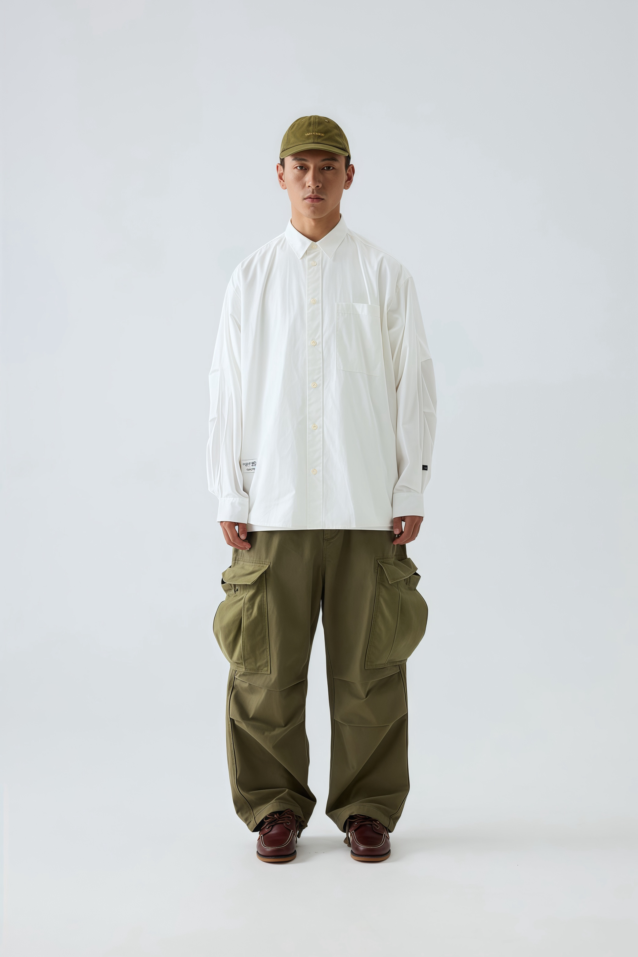 Men's Two-Tone Cargo Pants - Utility Work Trousers with Multi-Pockets and Pen Slot-Liberaturs
