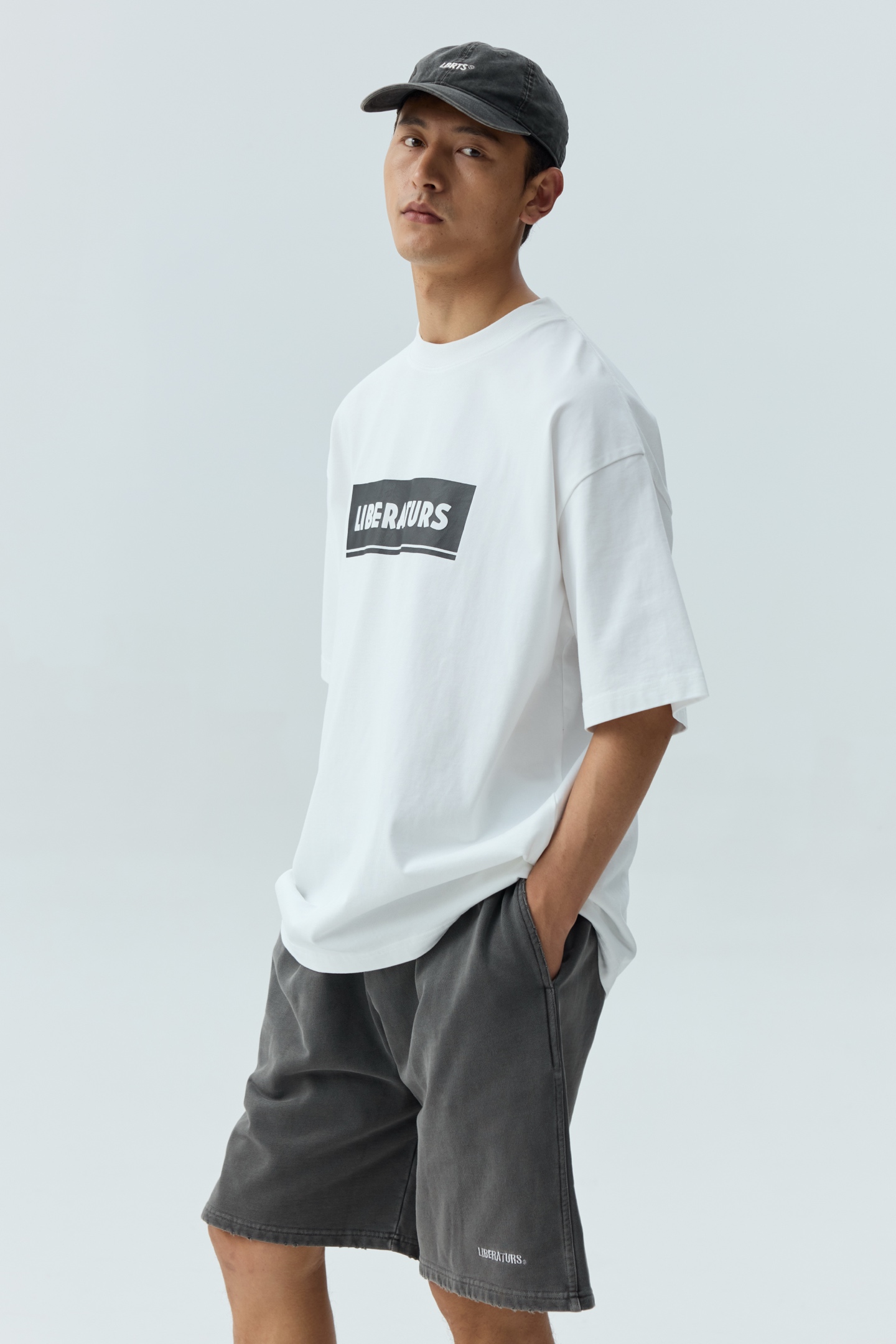 Garment-Dyed Distressed Sweat Shorts