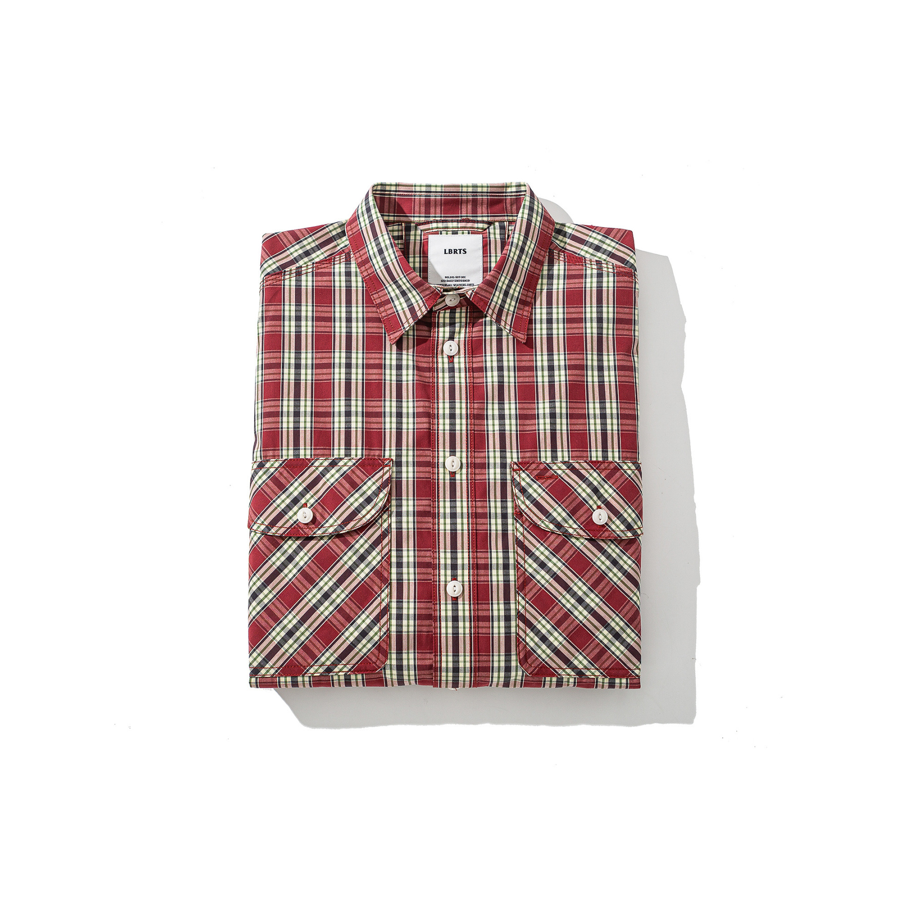 Vintage Red Plaid Shirt - Men's Brushed Cotton Flannel Shirt-Liberaturs
