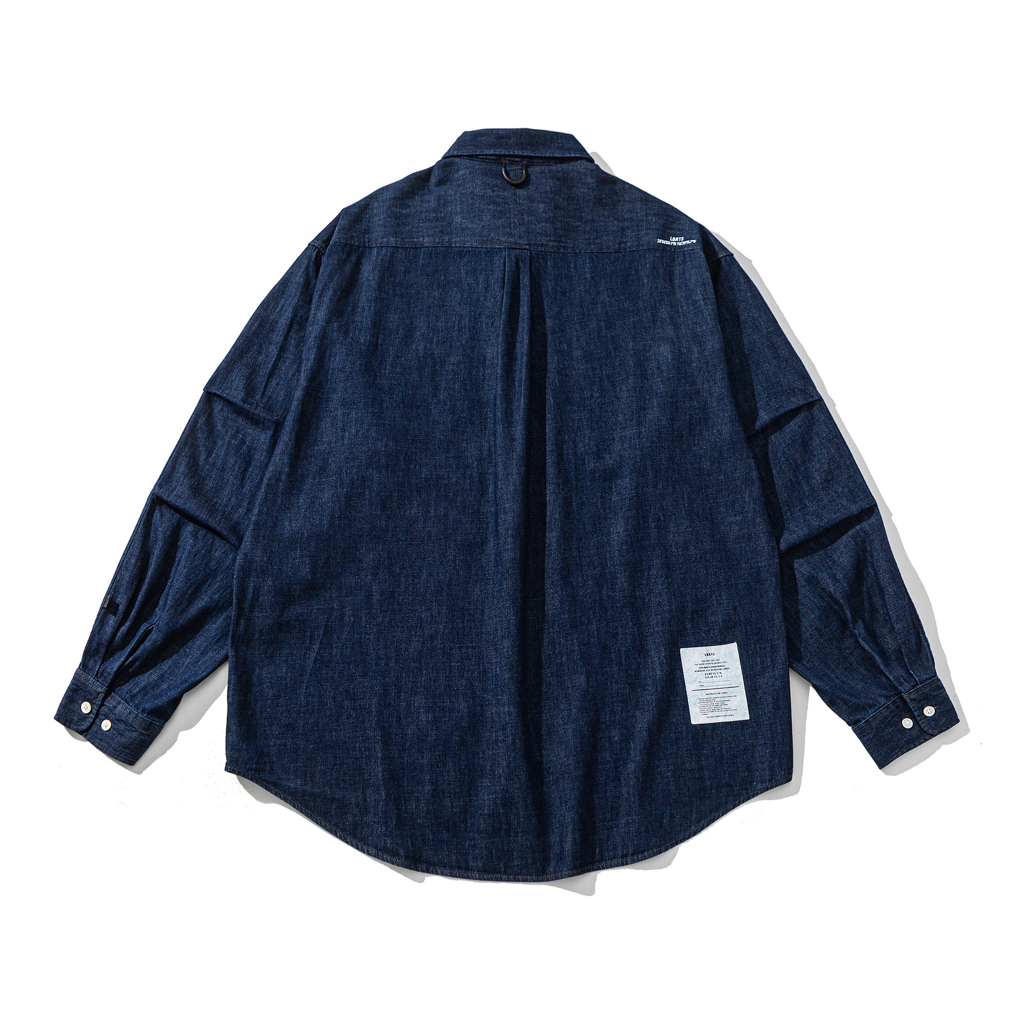 Men‘s Indigo Wash Denim Shirt - Oversized Utility Chambray Shirt 