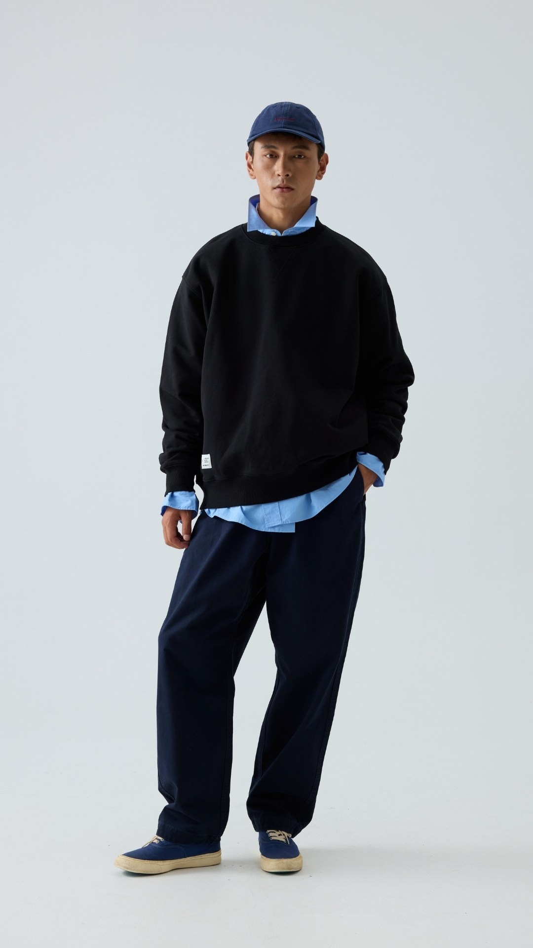 Men's Heavyweight Crewneck Sweatshirt - Embroidered Logo Pullover French Terry-Liberaturs