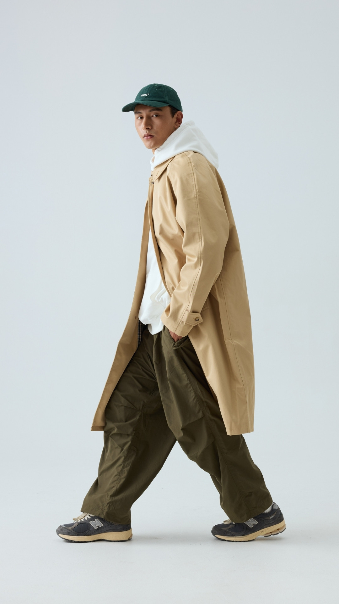 Men's Balmacaan Overcoat - Teflon-Coated Cotton Twill Rain Coat -Liberaturs