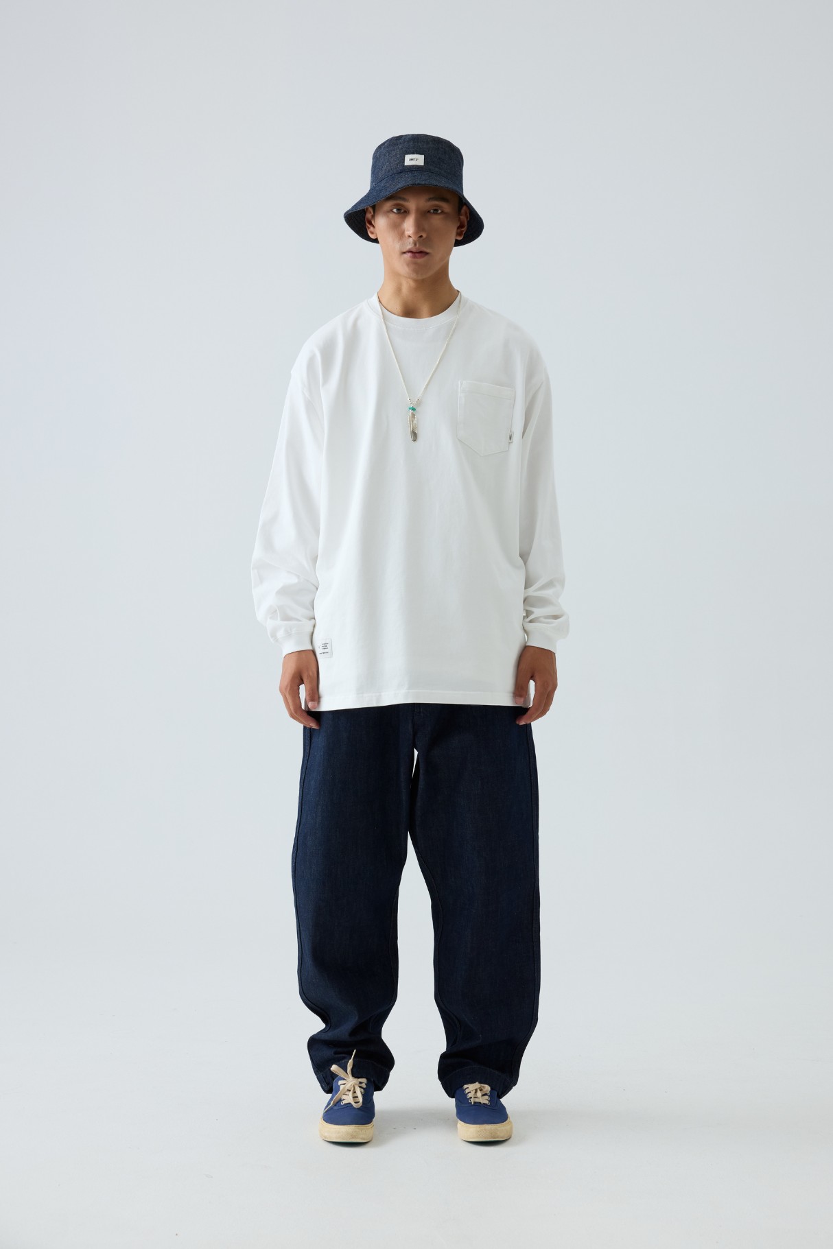 Men's Paisley Print Long Sleeve Tee - 310gsm Heavyweight Crewneck | Liberaturs