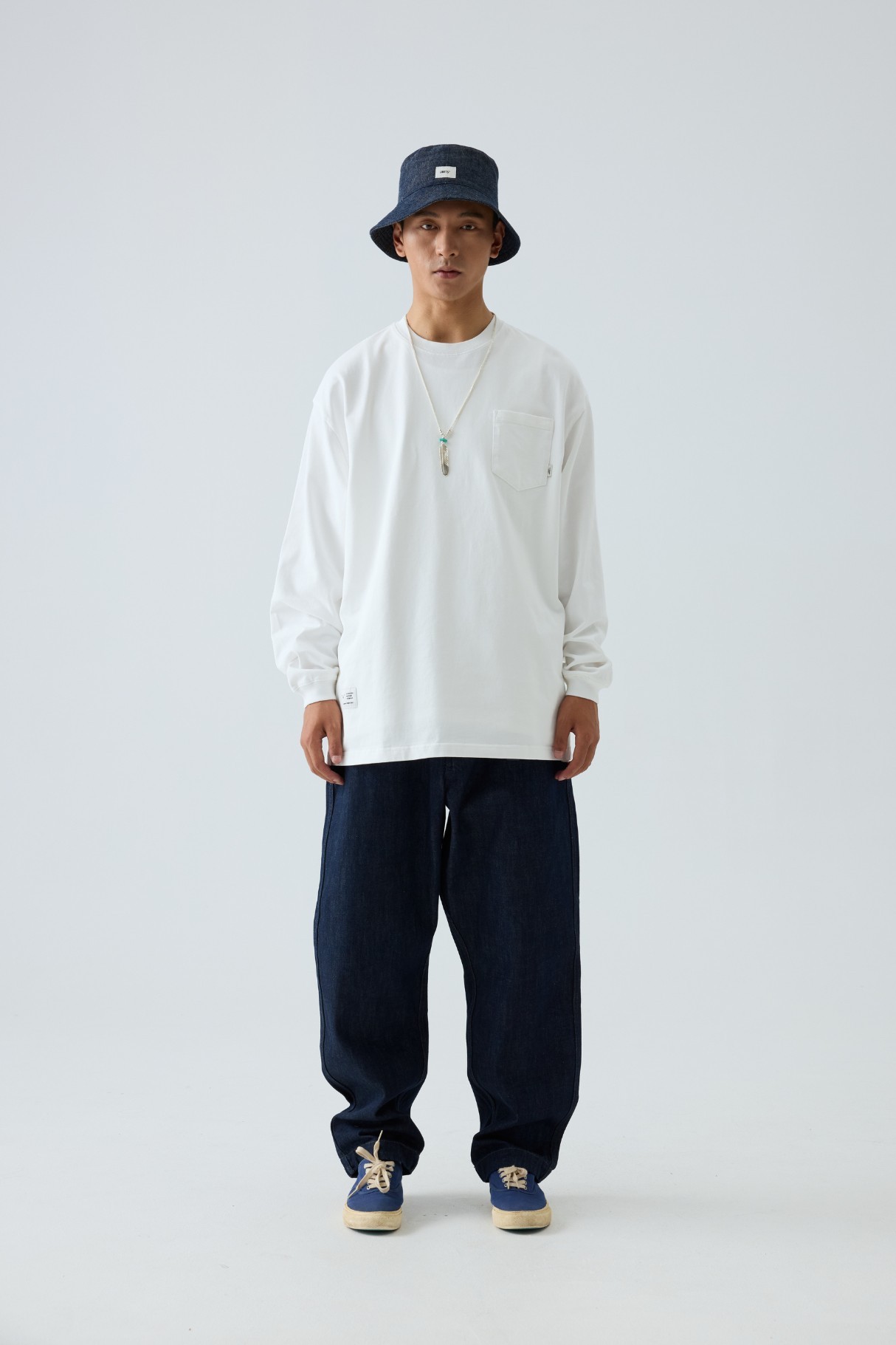 Men's Paisley Print Long Sleeve Tee - 310gsm Heavyweight Crewneck | Liberaturs