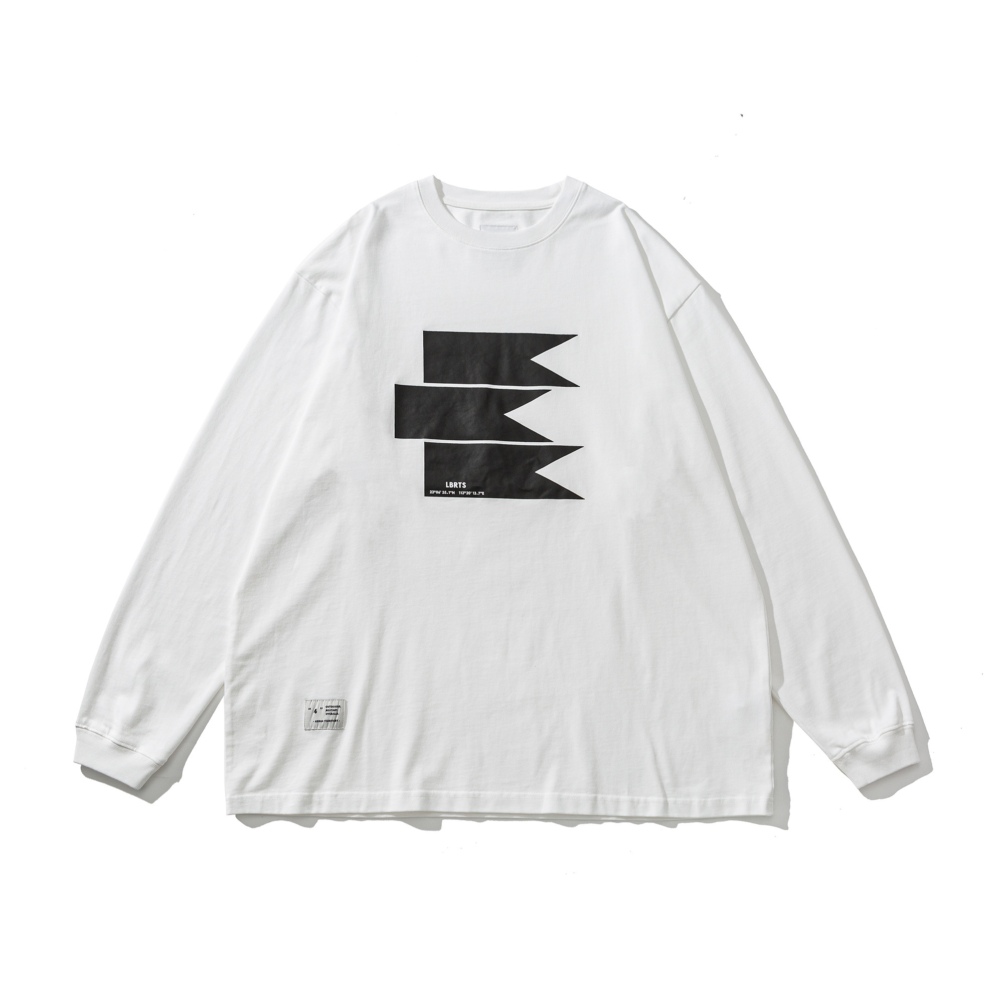 Men's 'Fish Flag' Graphic Long Sleeve Tee - 310gsm Heavyweight Crewneck | Liberaturs