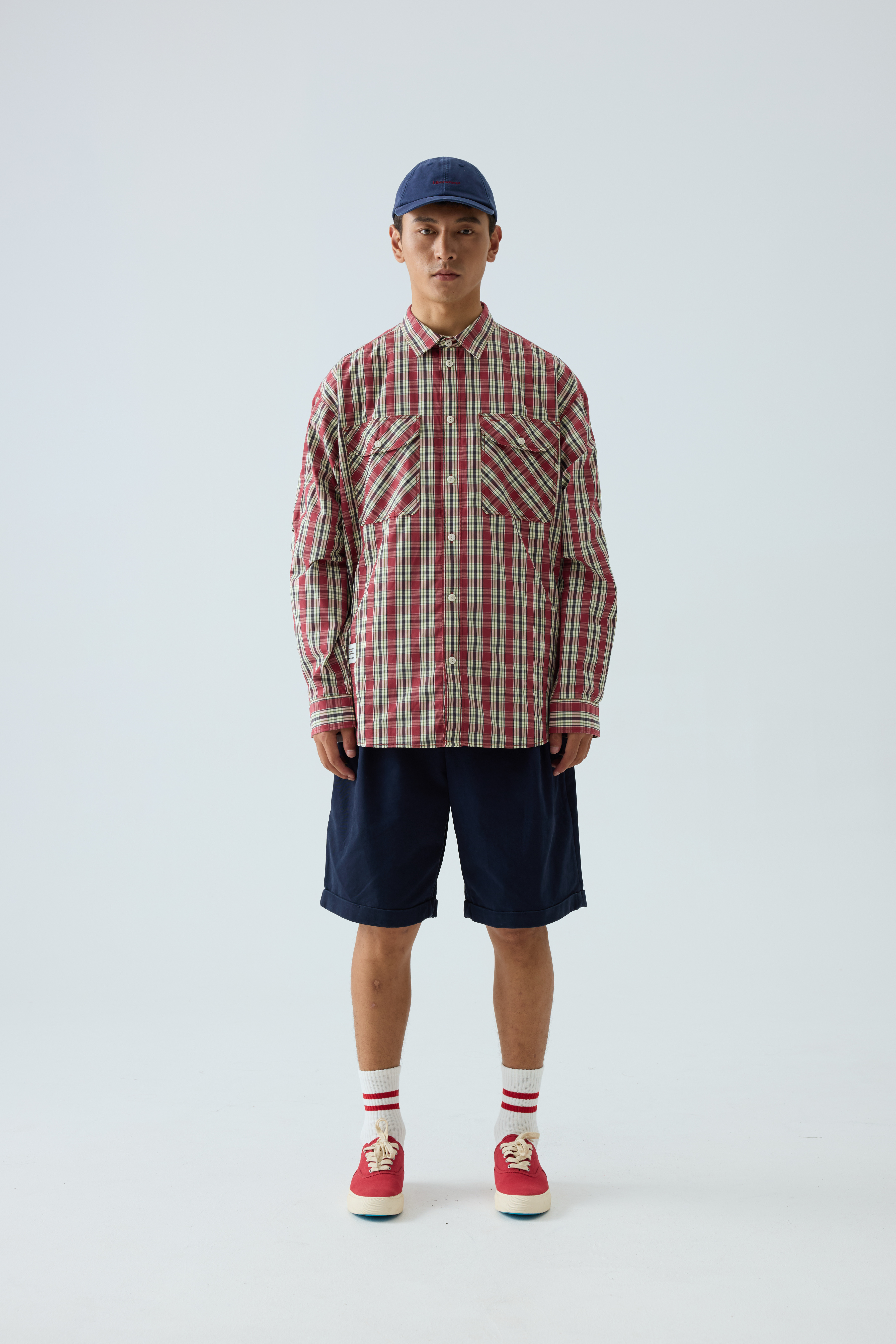 Men's Vintage Red Plaid Shirt - Brushed Cotton Flannel Shirt -Liberaturs