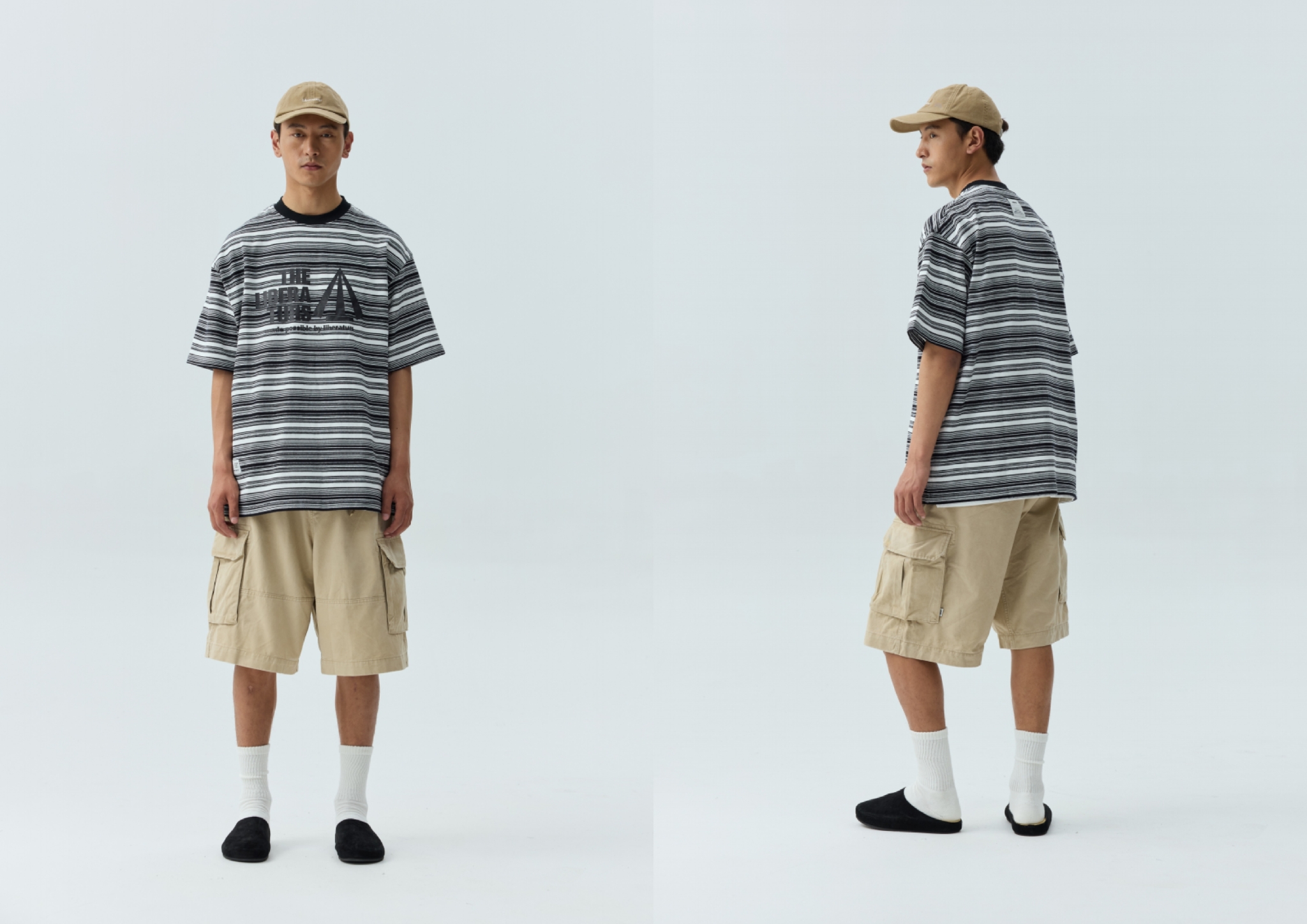 Men's Striped Graphic Crewneck T-shirt - Heavyweight Cotton