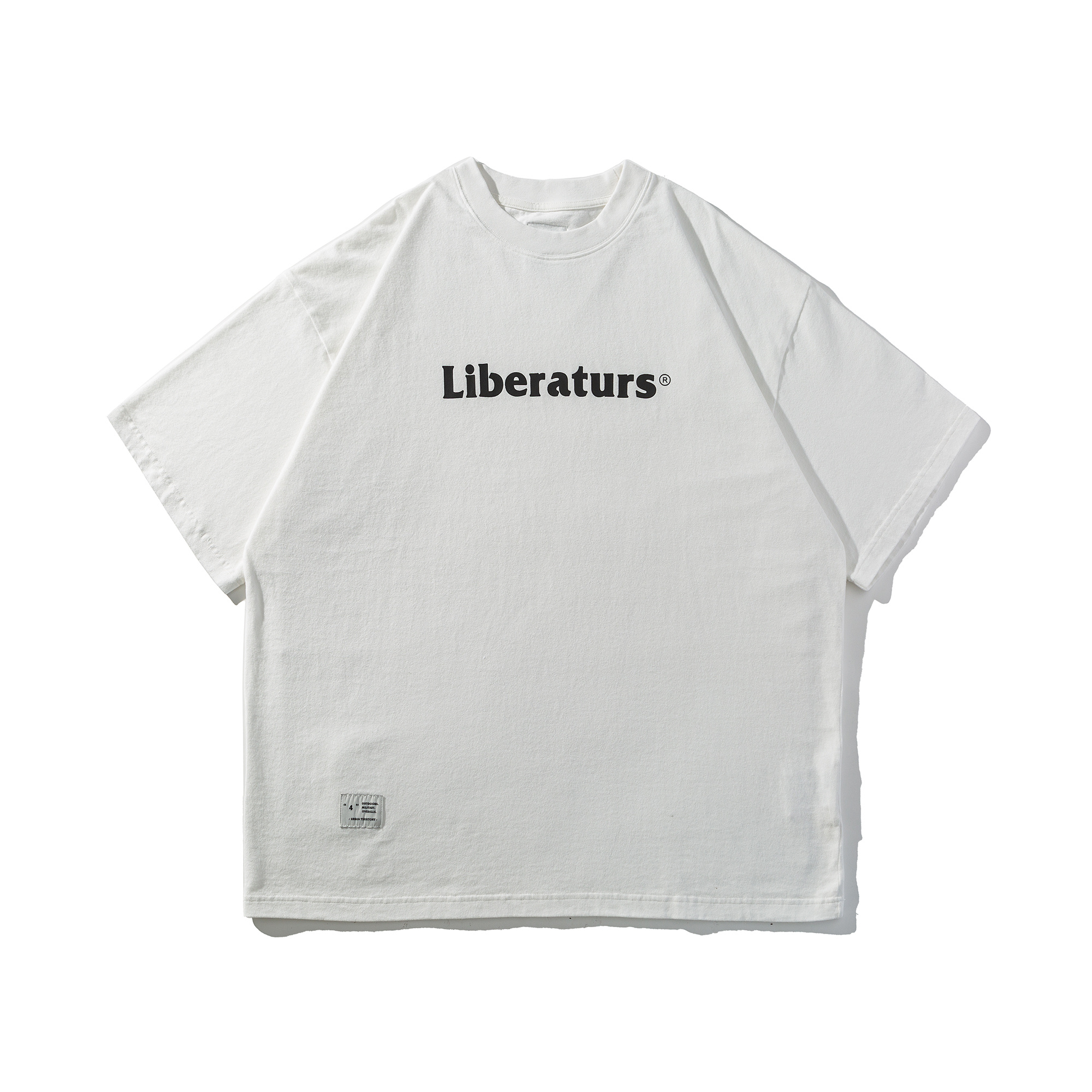 Men's Liberaturs Logo Print Crewneck T-shirt - Mid-Weight Cotton