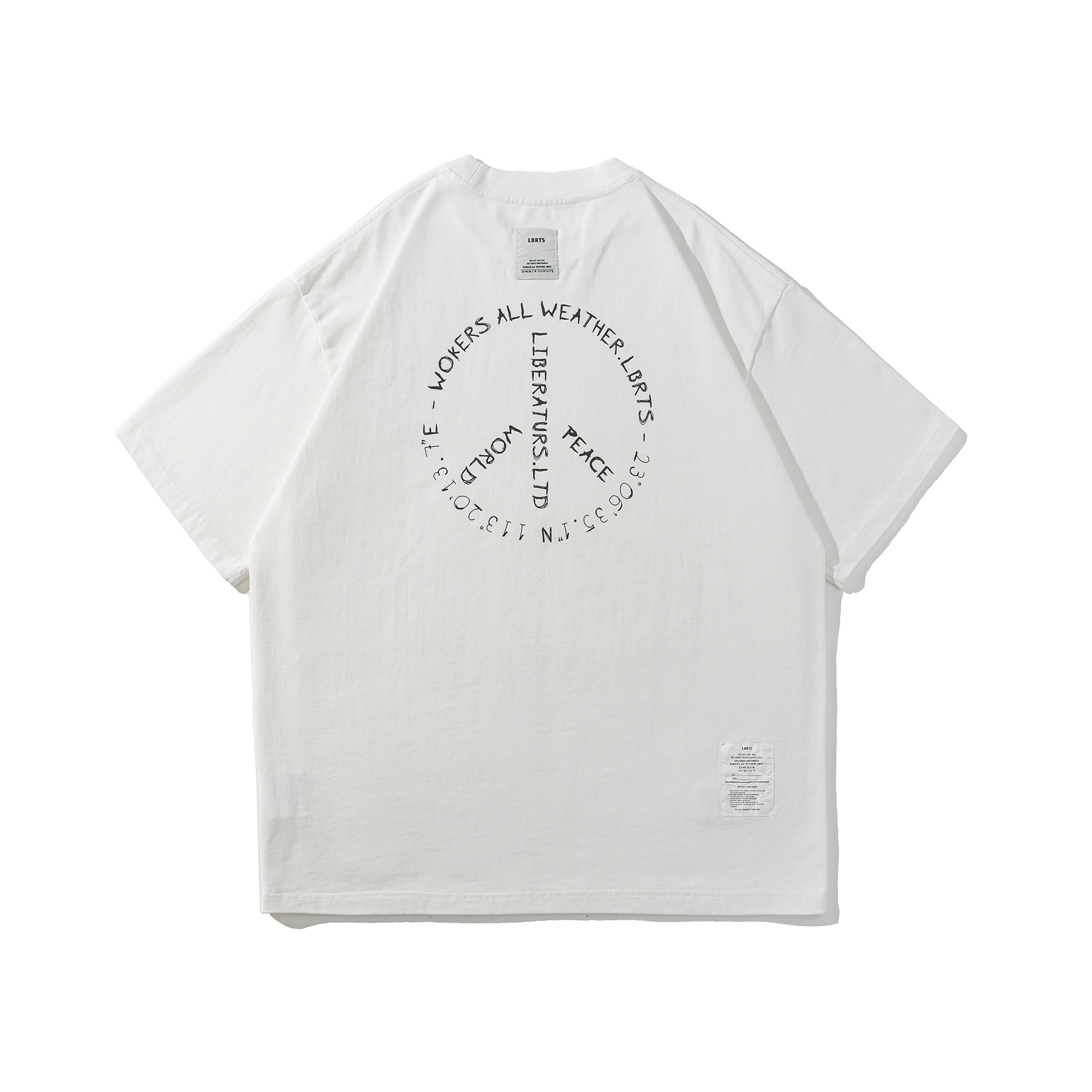 Men's Front & Back Peace Sign Graphic T-shirt - Heavyweight Cotton