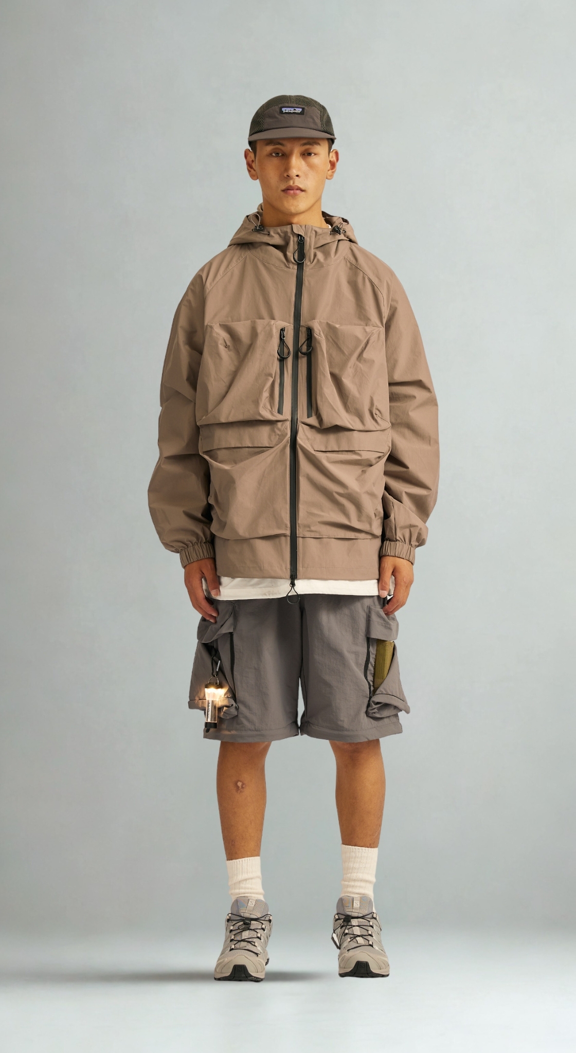 Men's Water-Resistant Hiking Jacket - Technical Shell with Utility Pockets-Liberaturs