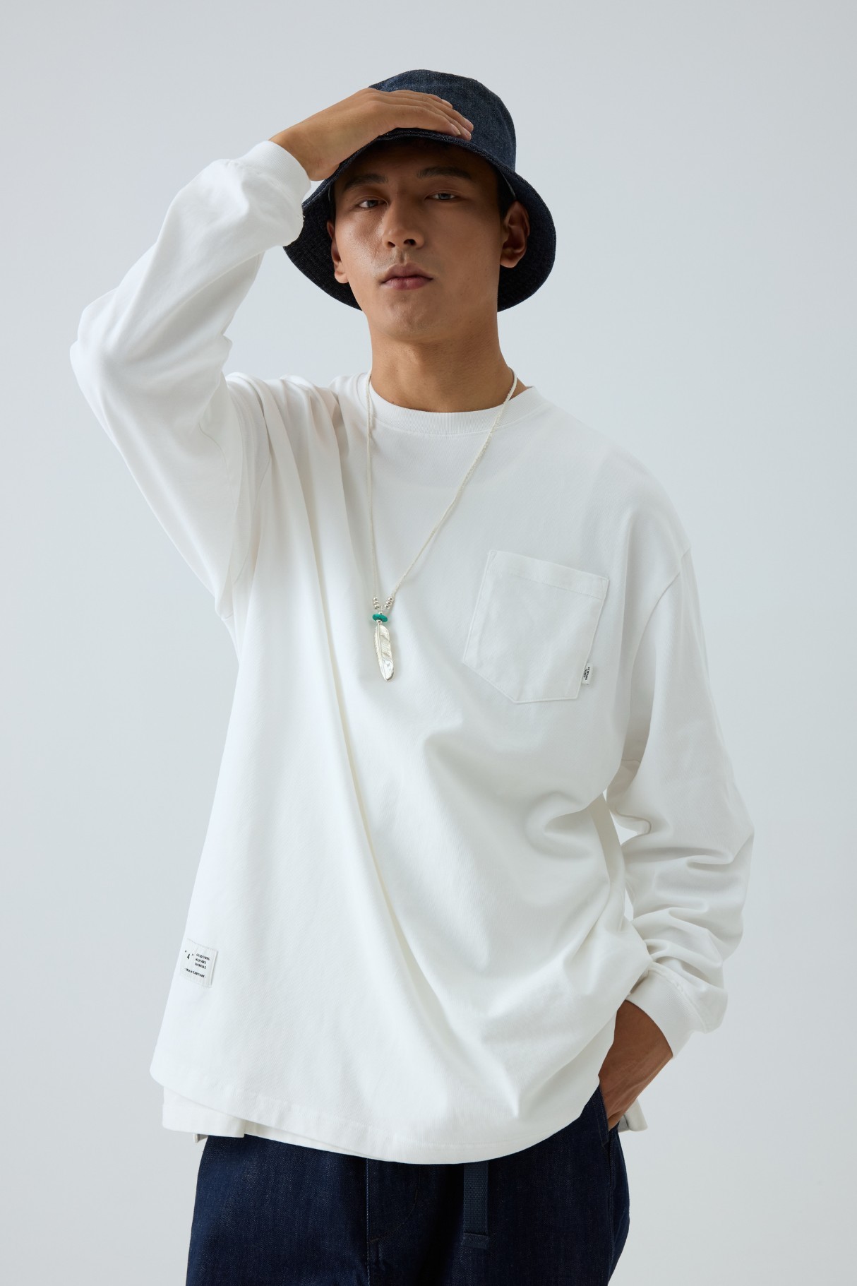 Men's Paisley Print Long Sleeve Tee - 310gsm Heavyweight Crewneck | Liberaturs