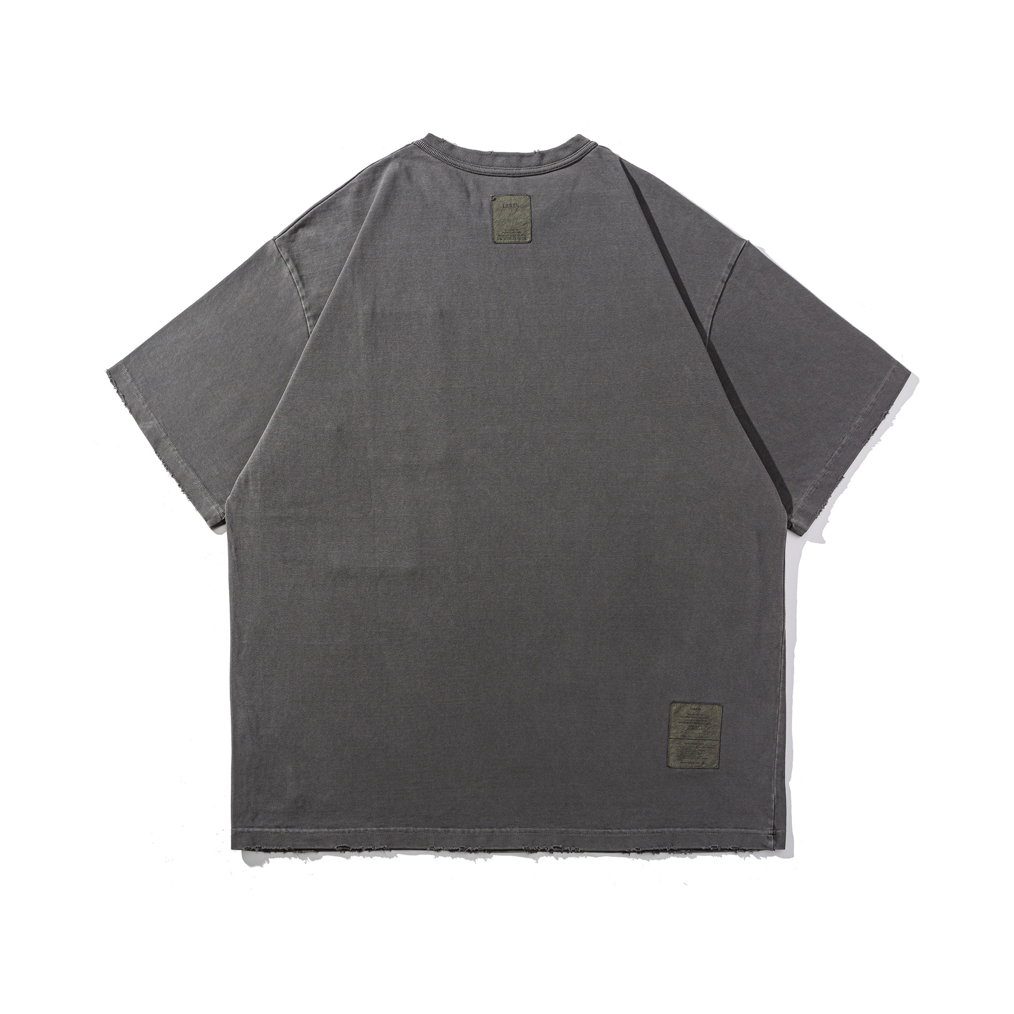 Men's Garment Dyed Vintage Distressed T-shirt - Heavyweight Cotton Graphic Tee