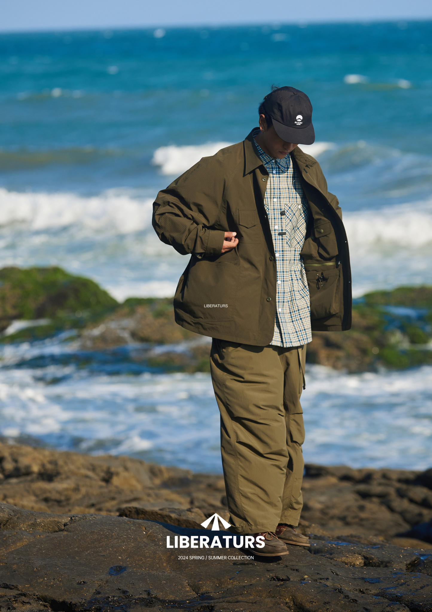 Men's Technical Blazer - Multi-Pocket Safari Jacket with Ripstop Fabric -Liberaturs