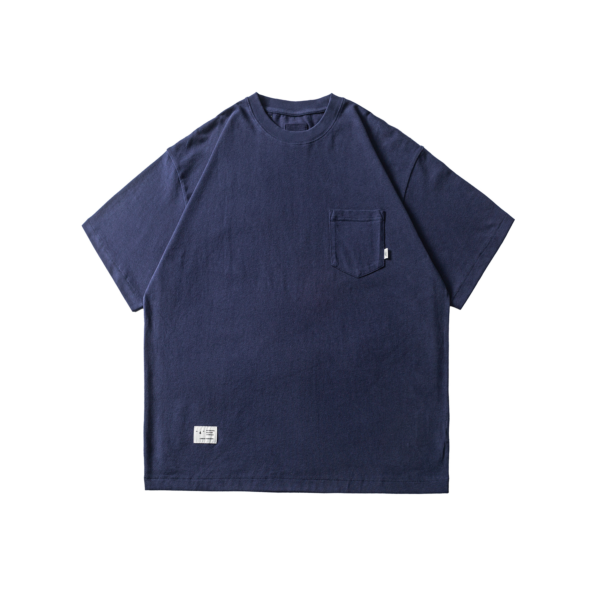 Men's Solid Crewneck Pocket T-shirt - Mid-Weight Cotton