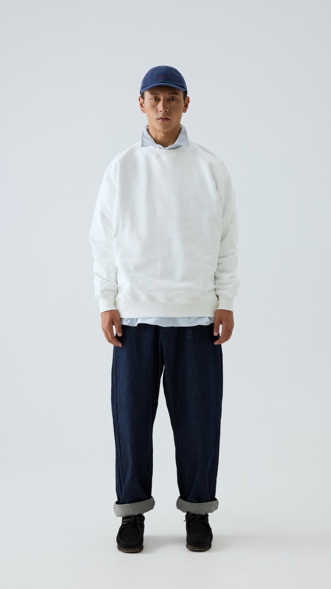 Men's Heavyweight Crewneck Sweatshirt - Embroidered Logo Pullover French Terry-Liberaturs