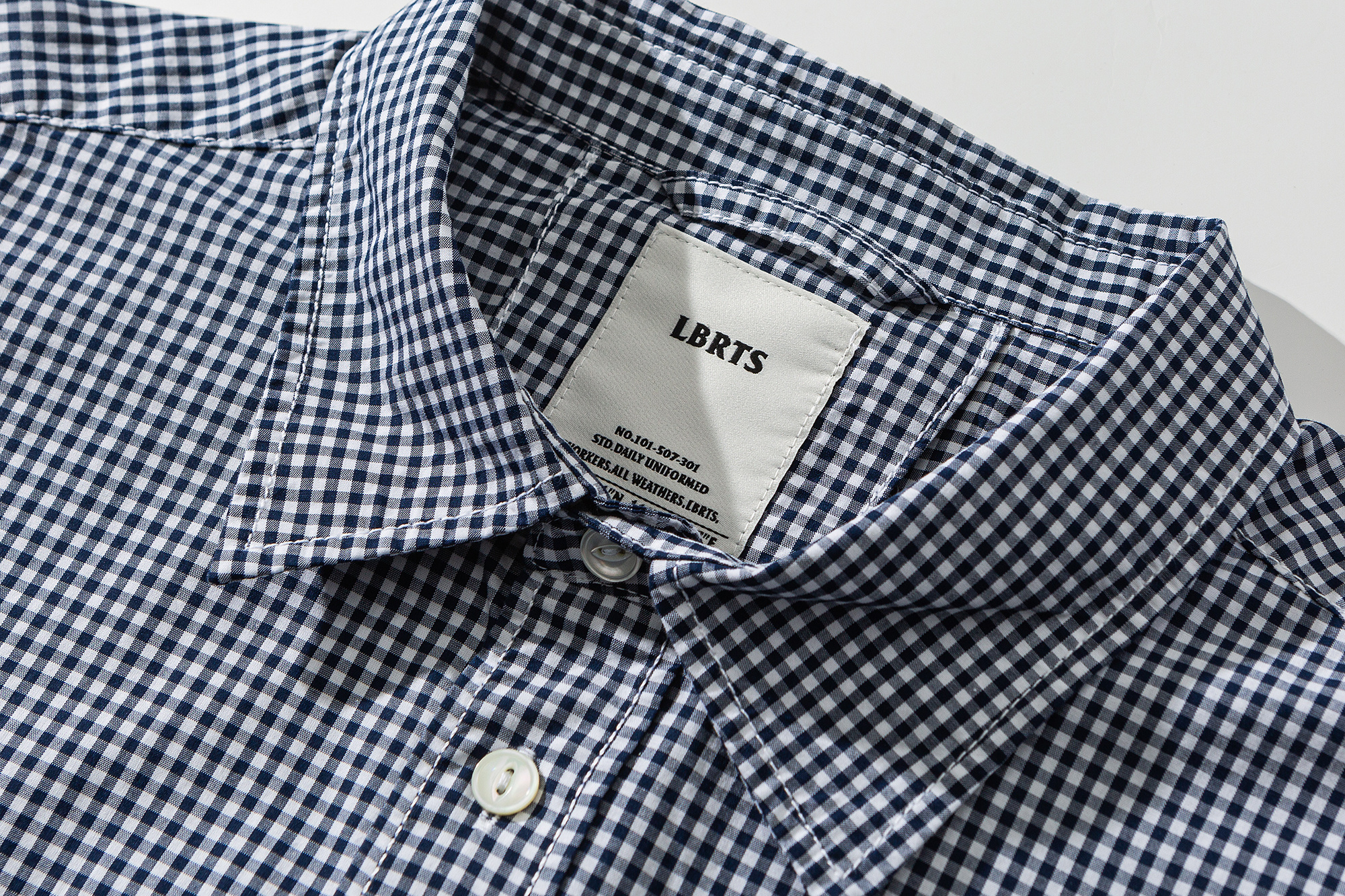 Men's Classic Blue Gingham Check Pen Pocket Short Sleeve Shirt - Relaxed Fit Cotton