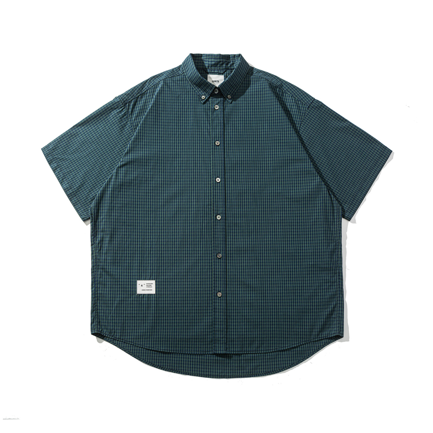 Men's Classic Retro Green Plaid Short Sleeve Shirt - Relaxed Fit | Liberaturs
