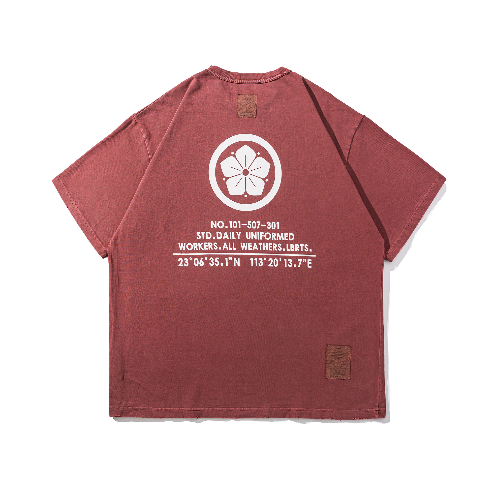 Men's Garment Dyed Vintage Distressed Front & Back Graphic T-shirt - Heavyweight Cotton