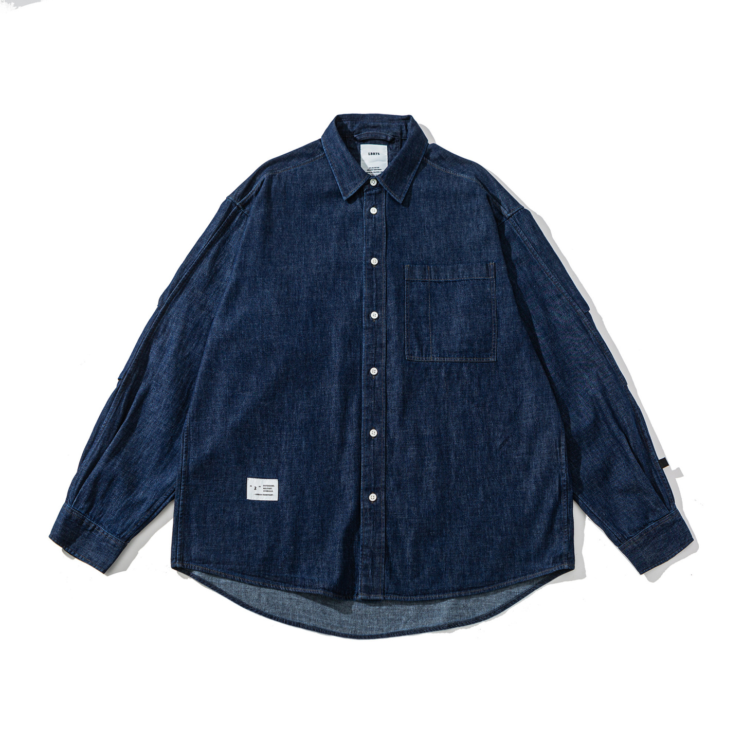 Men‘s Indigo Wash Denim Shirt - Oversized Utility Chambray Shirt | Liberaturs