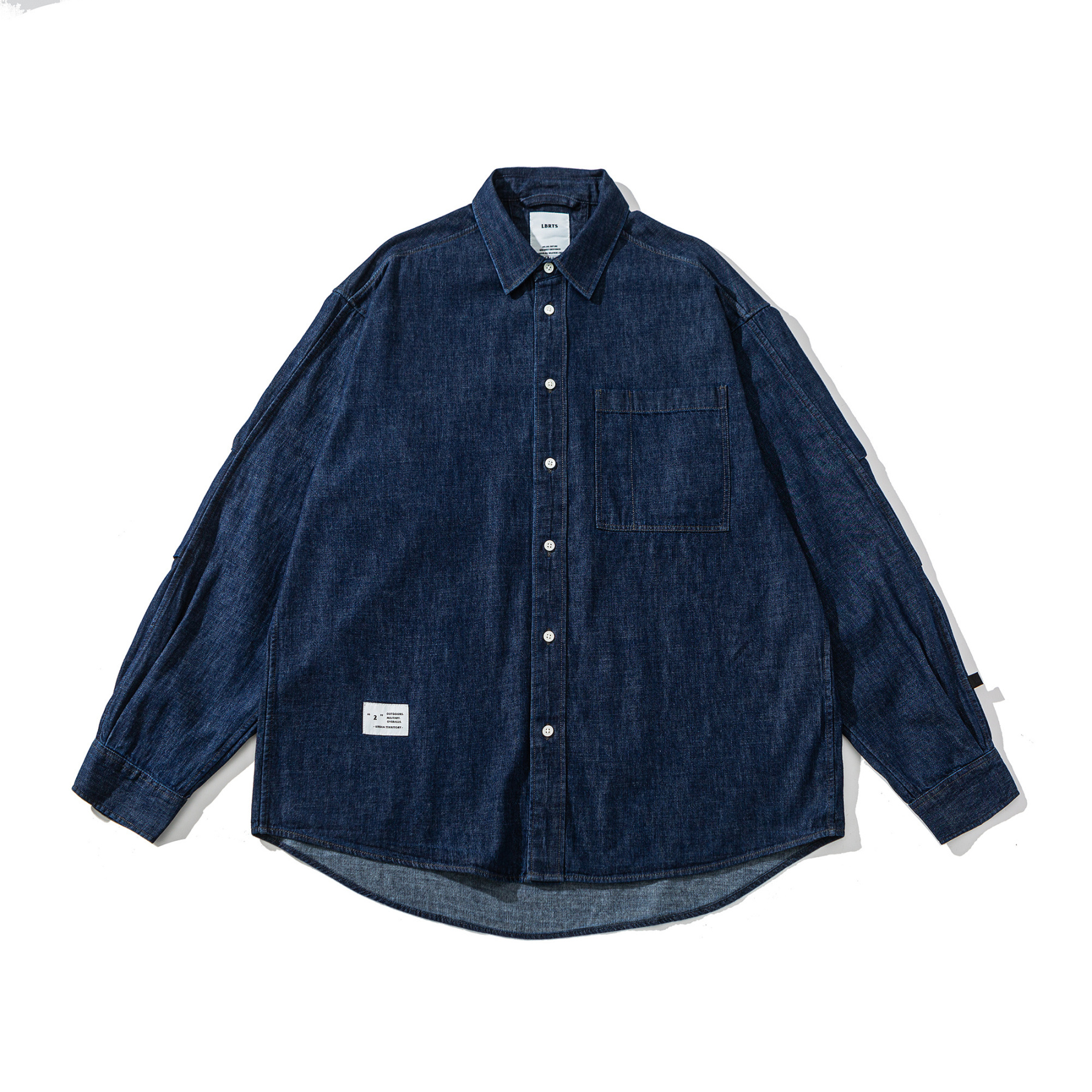 Men‘s Indigo Wash Denim Shirt - Oversized Utility Chambray Shirt | Liberaturs