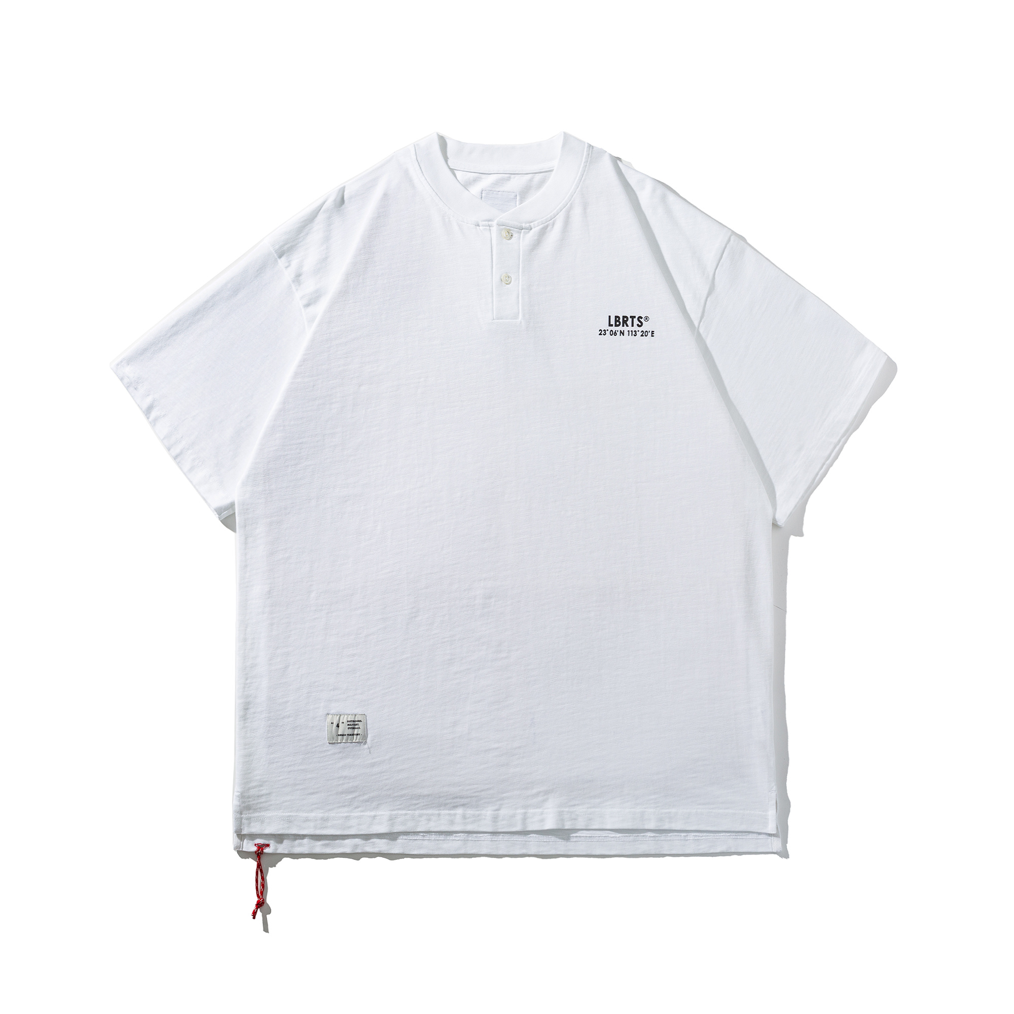Men's "Sail" Henley Neck T-shirt - Mid-Weight Cotton