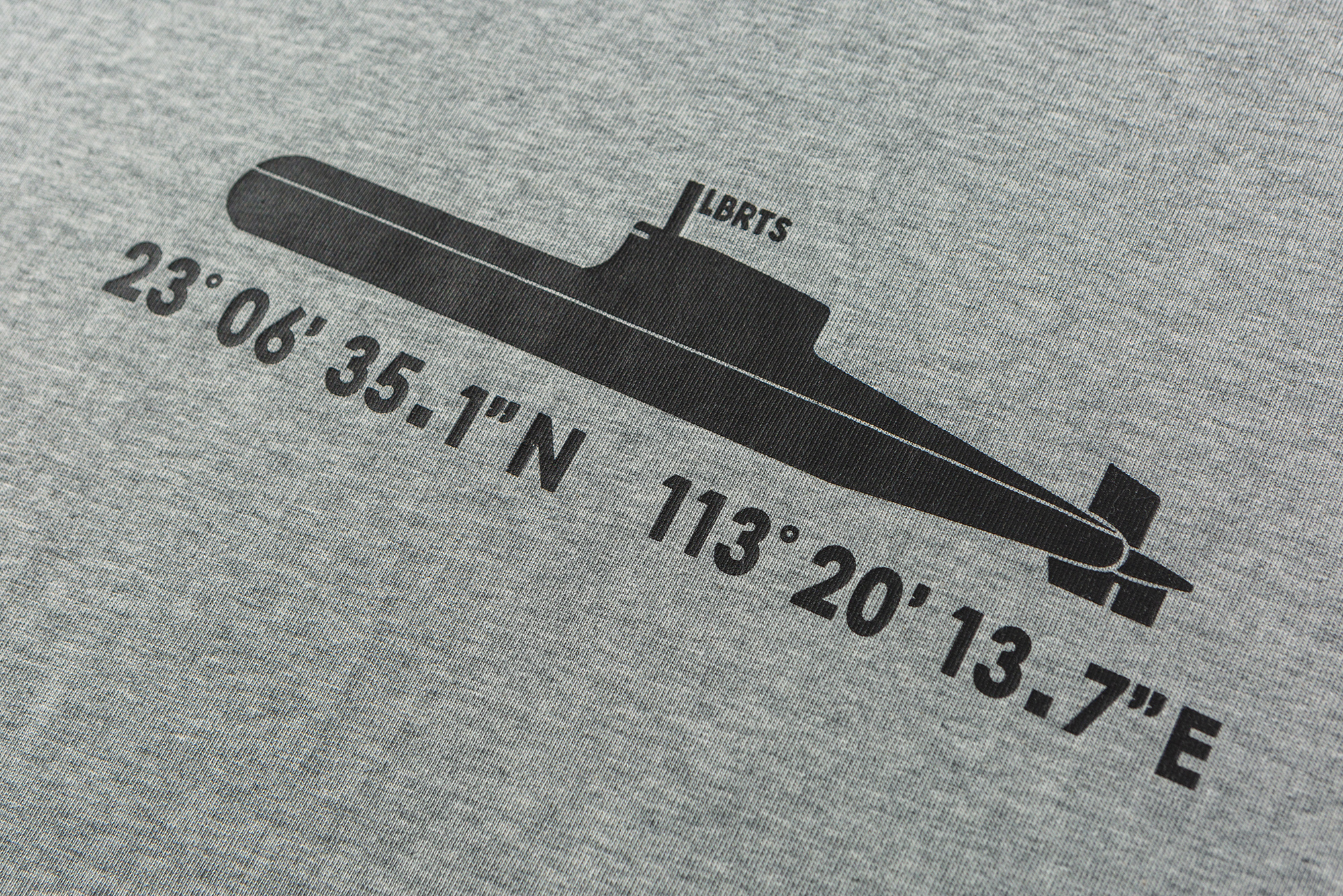 Men's Submarine Coordinate Graphic Crewneck T-shirt - Heavyweight Cotton