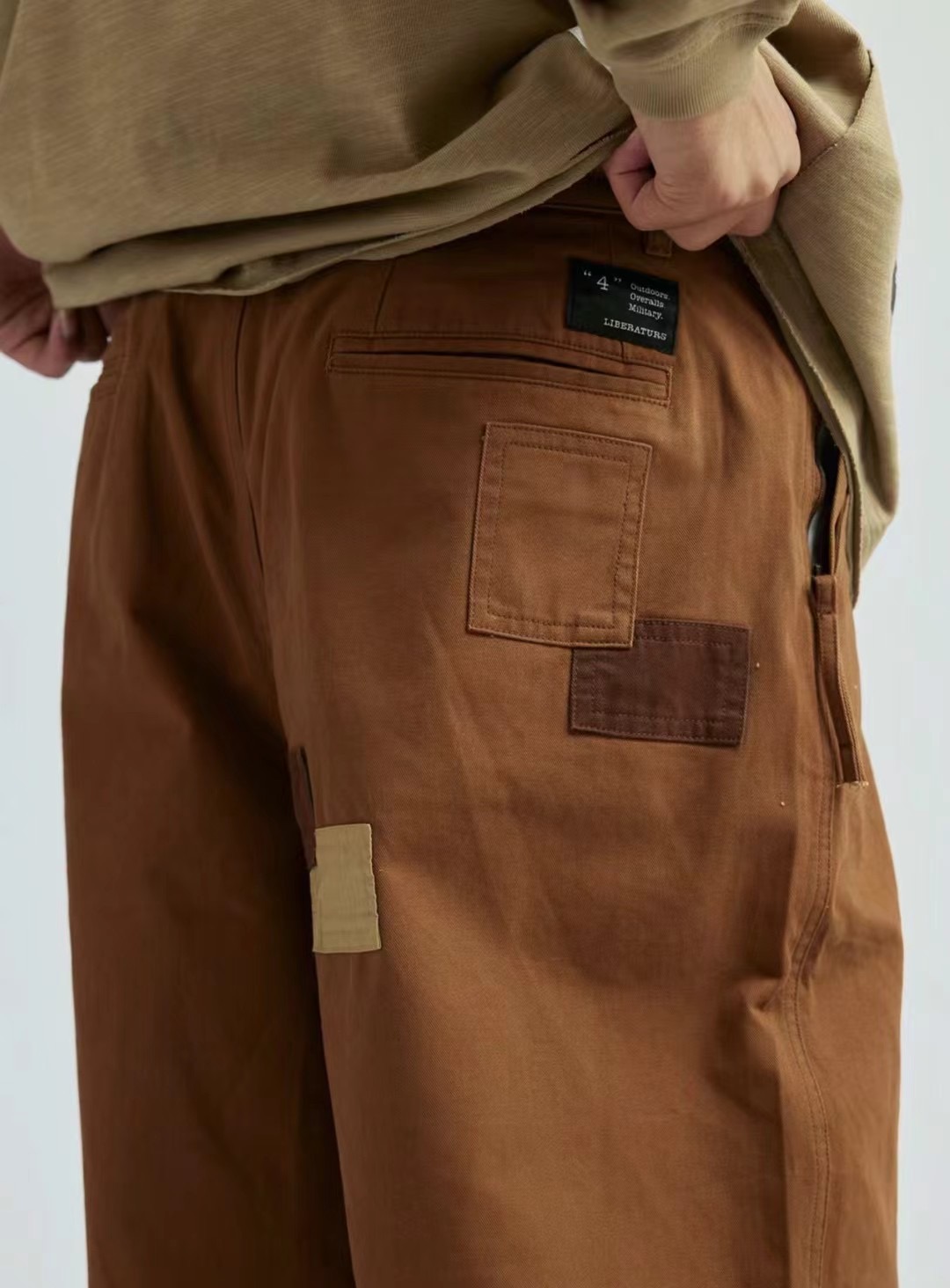 Men's Urban Utility Cargo Pants - Reinforced Knee & Patch Details -Liberaturs