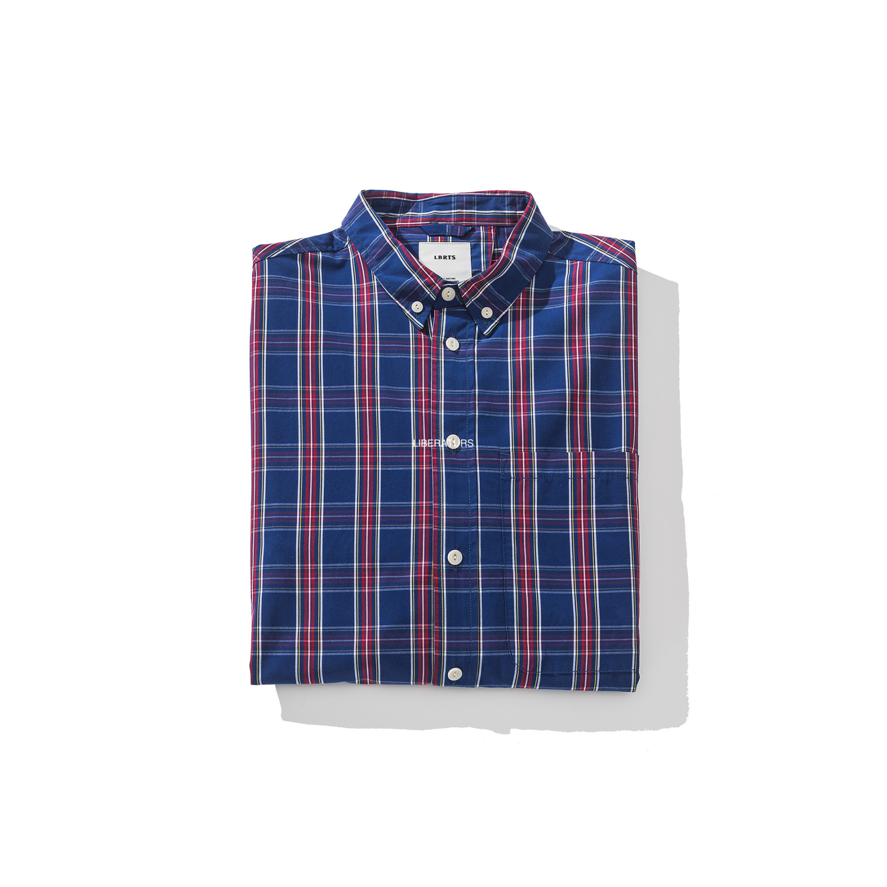 Men's Blue Checkered Long Sleeve Shirt - Casual Button Down Shirt-Liberaturs