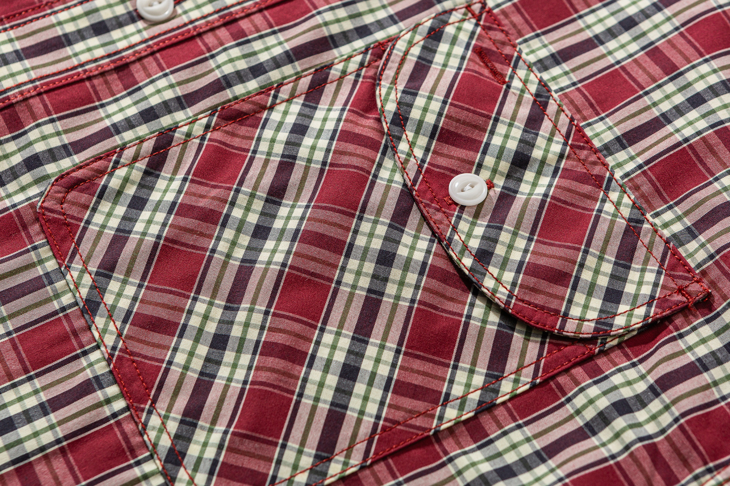 Vintage Red Plaid Shirt - Men's Brushed Cotton Flannel Shirt-Liberaturs