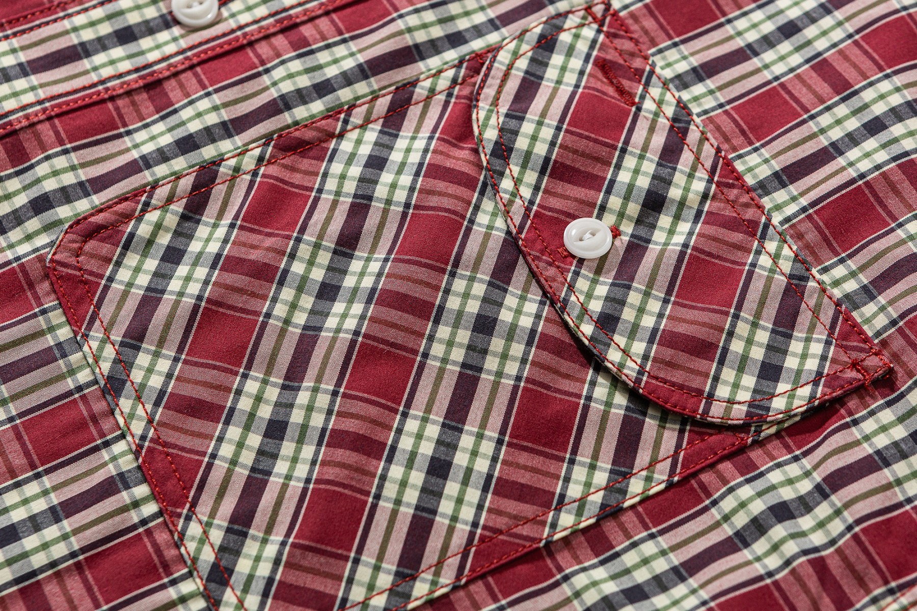 Vintage Red Plaid Shirt - Men's Brushed Cotton Flannel Shirt-Liberaturs