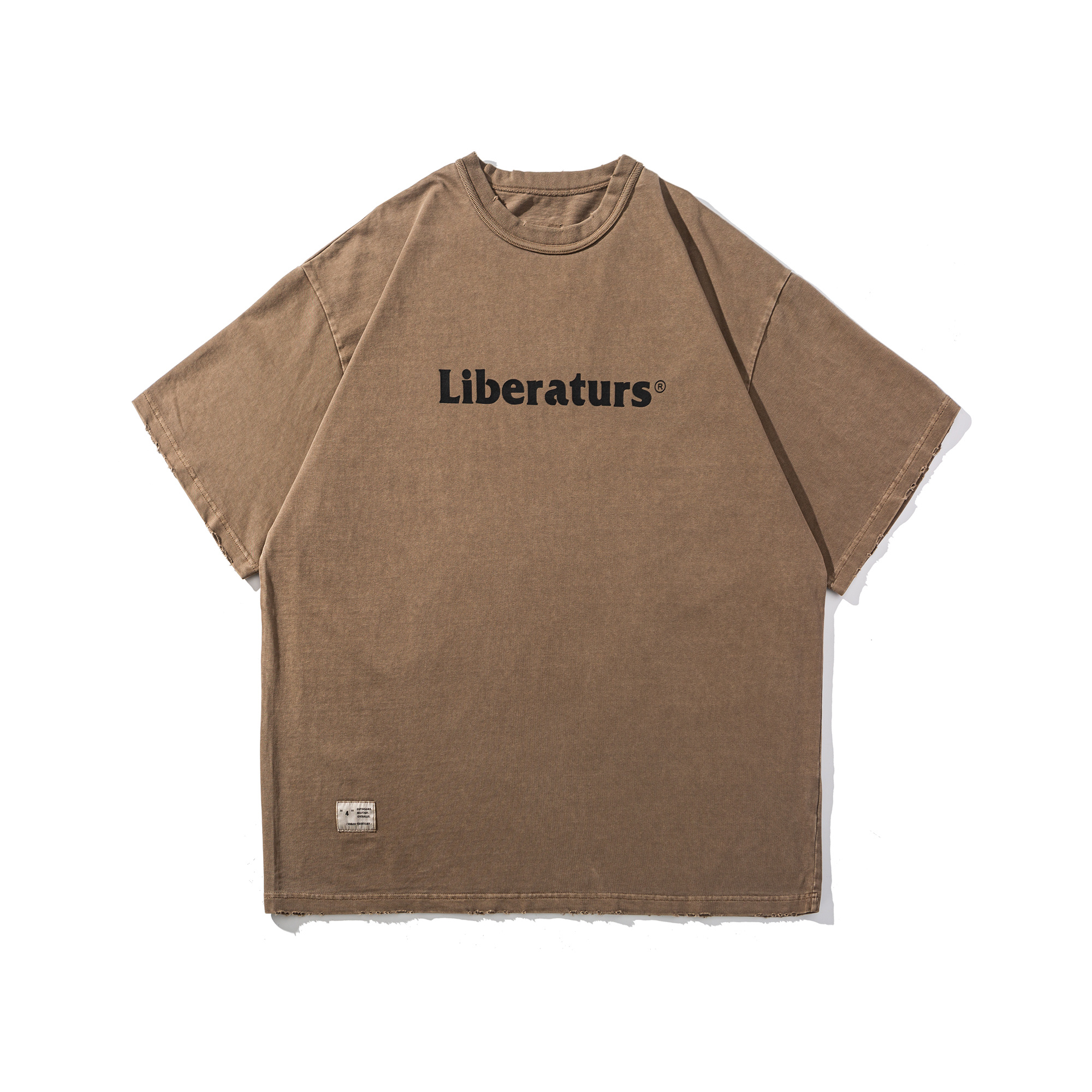 Men's Garment Dyed Vintage Distressed Front & Back Graphic T-shirt - Heavyweight Cotton