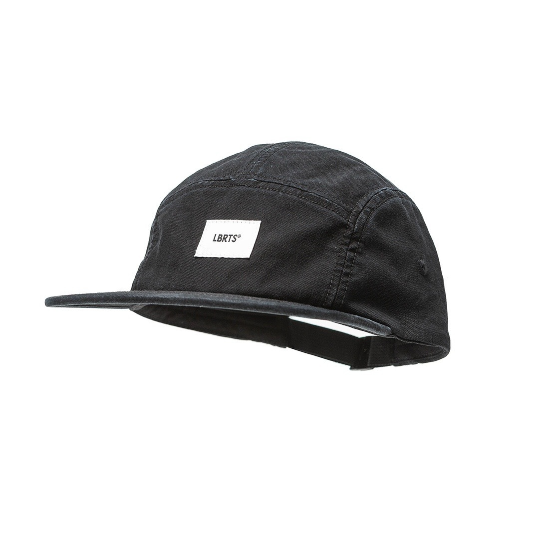 Chigu-Meiding Flat Brim Cap – Washed Cotton Black-Liberaturs