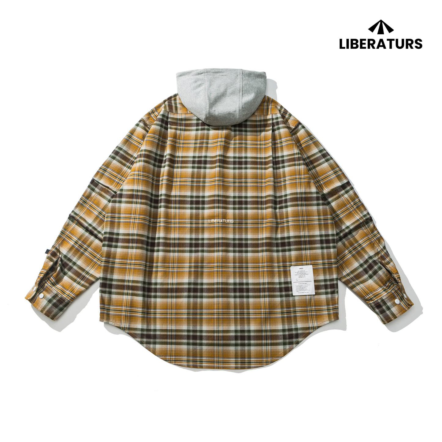 Men's Plaid Hooded Shirt Jacket - Heavyweight Overshirt for Outdoor-Liberaturs
