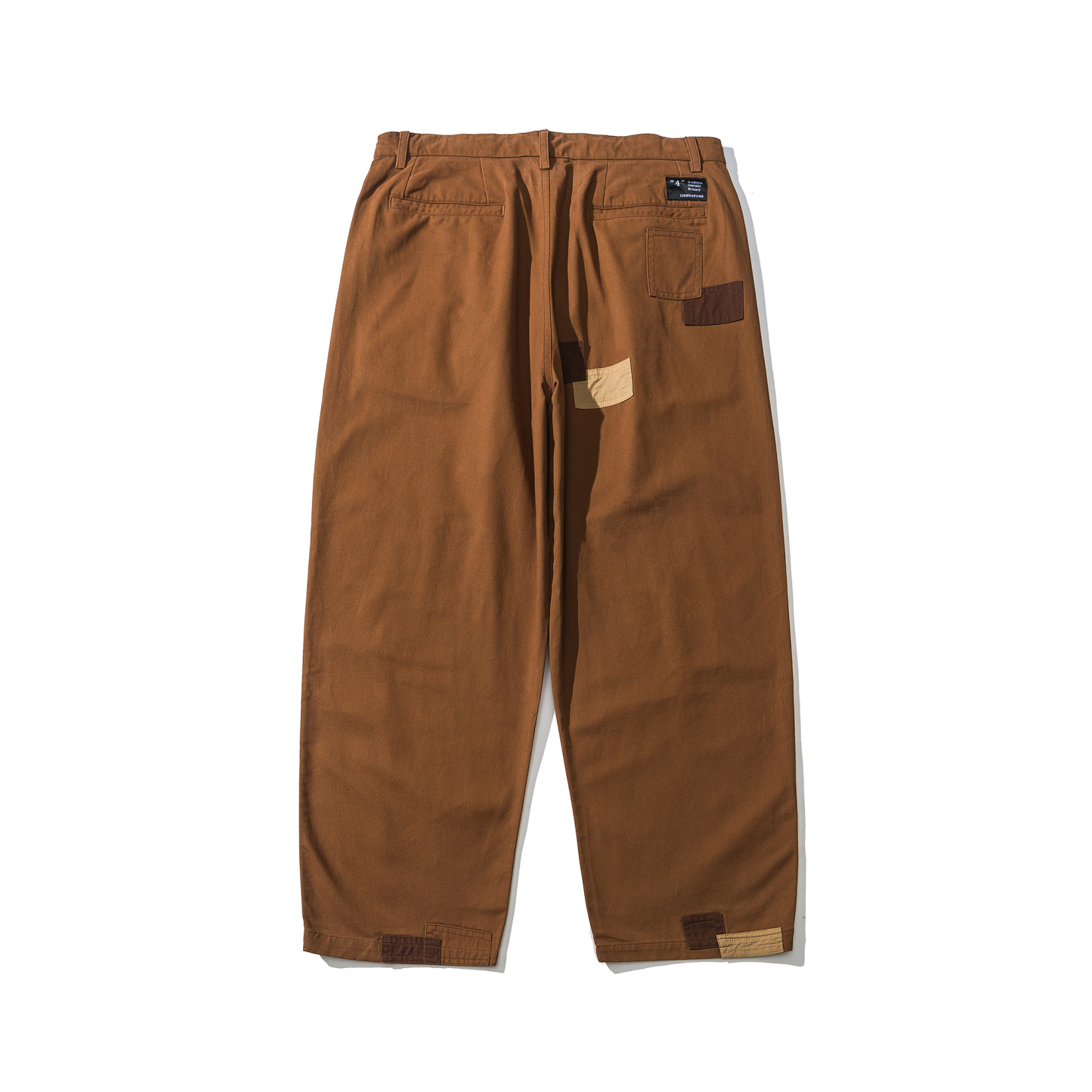 Men's Patch Detail Work Pants - Urban Utility Cargo Pants with Reinforced Knee-Liberaturs