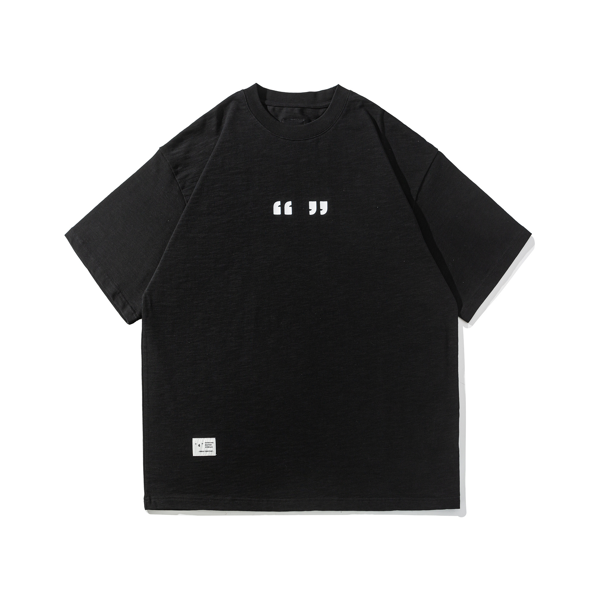 Men's Slub Cotton Embroidered Crewneck Tee - Breathable Relaxed Fit T-shirt | Liberaturs