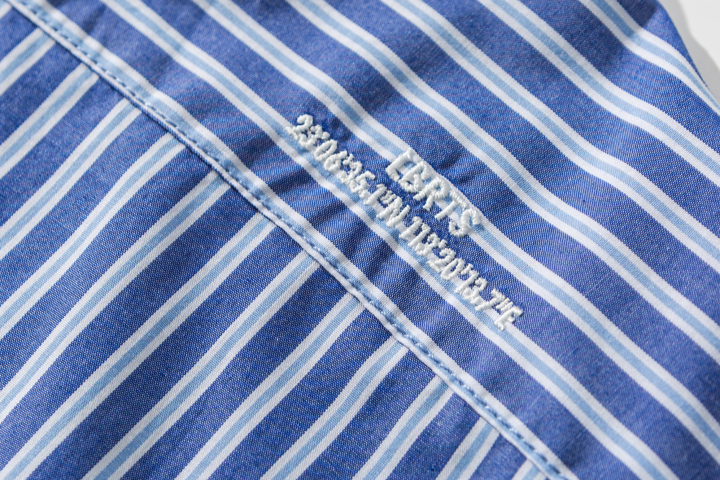 Men's Ocean Blue Stripe Short Sleeve Shirt - Relaxed Fit 