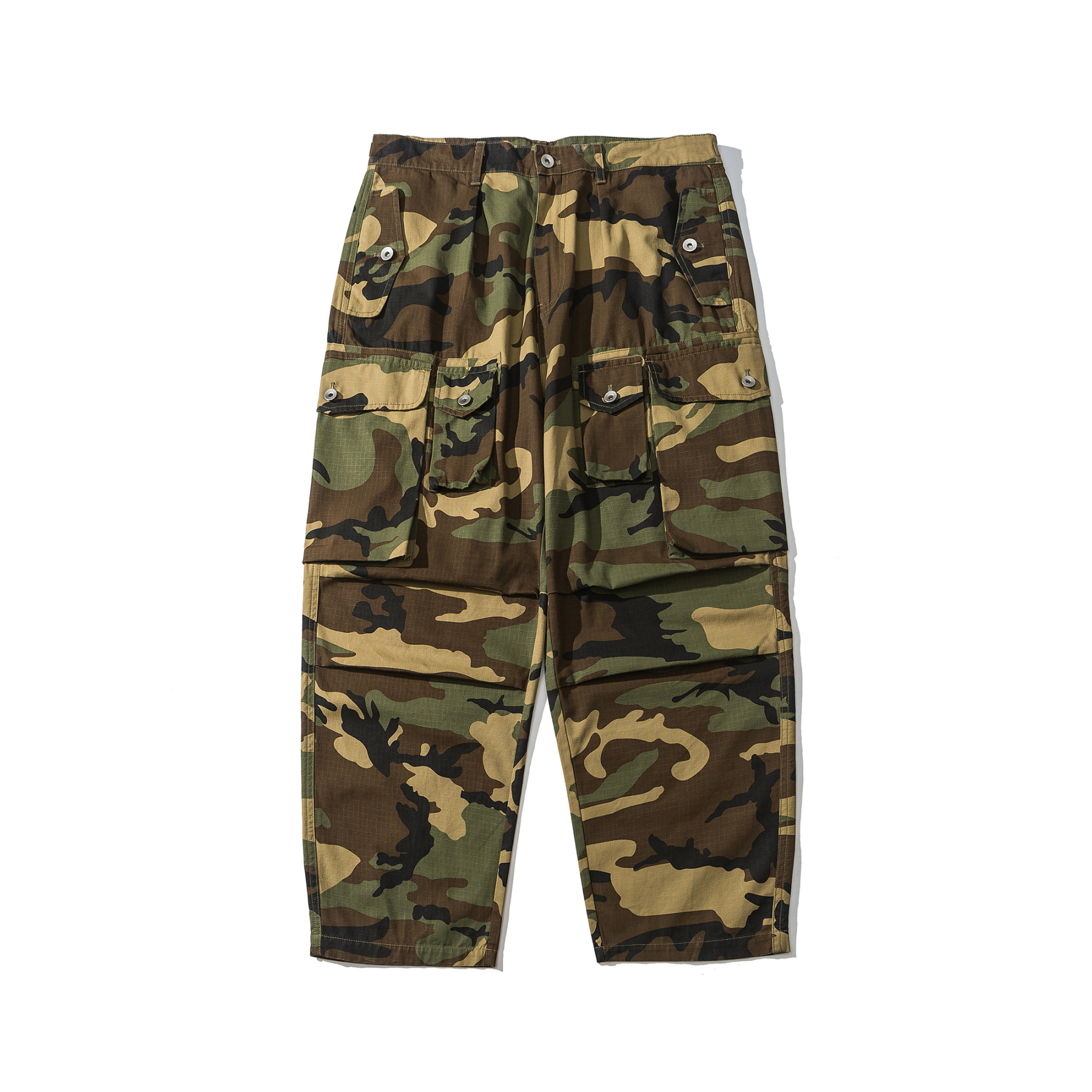 Men's Camo Cargo Pants - Military Utility Workwear Trousers -Liberaturs