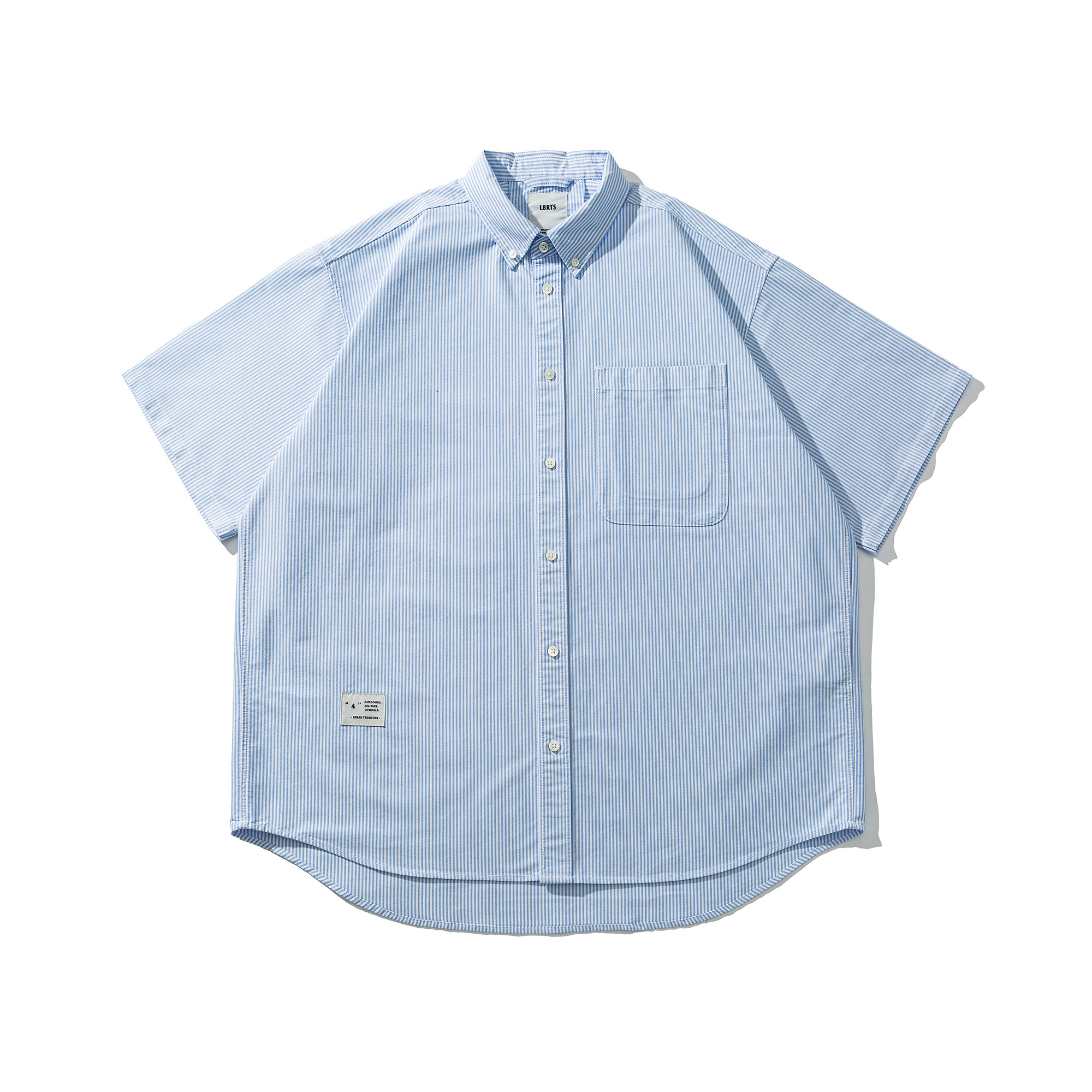 Men's Oxford Stripe Short Sleeve Shirt - Relaxed Fit | Liberaturs