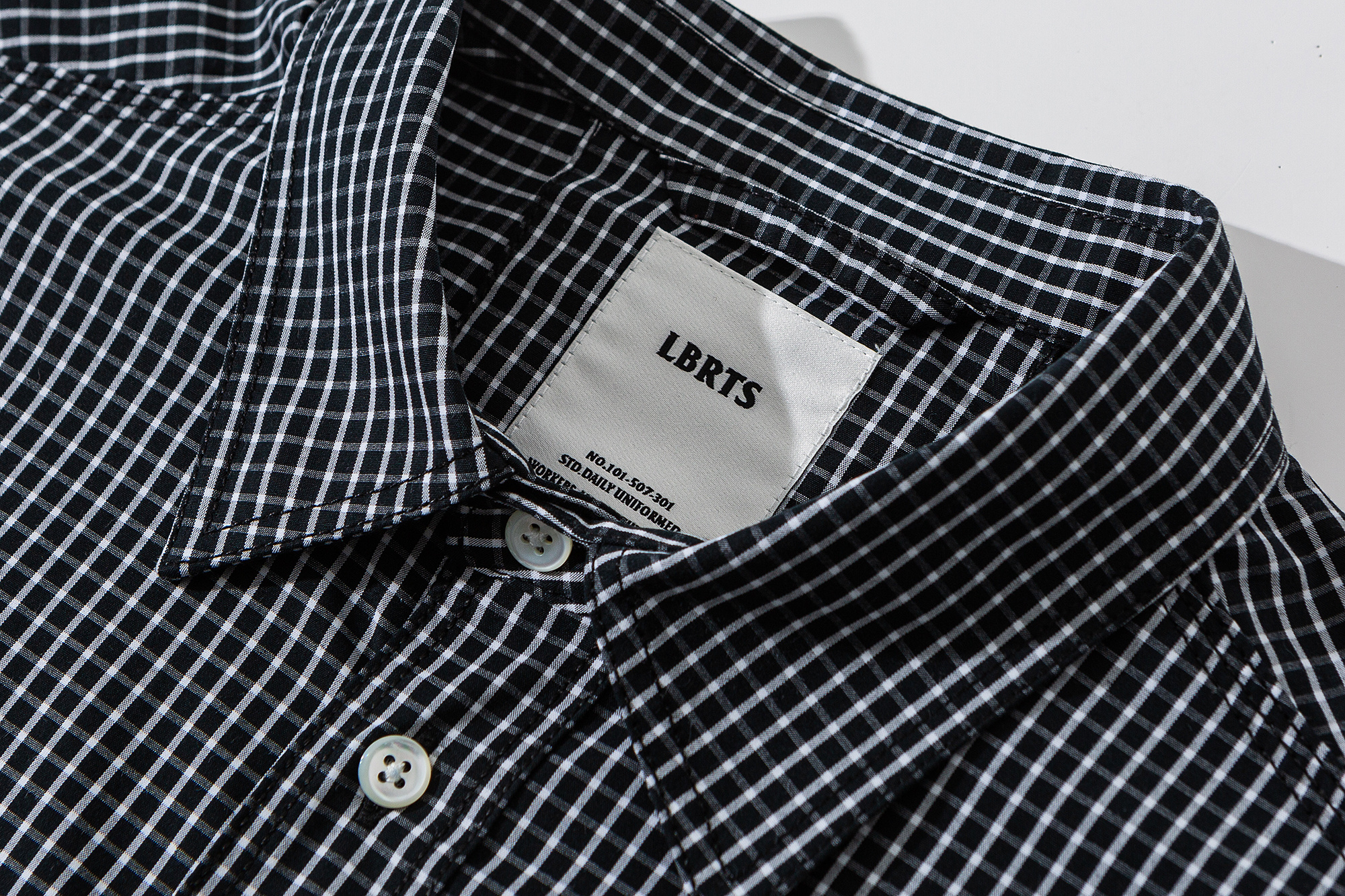 Men's Black Plaid Flannel Shirt - Carbon-Brushed Cotton Workwear -Liberaturs