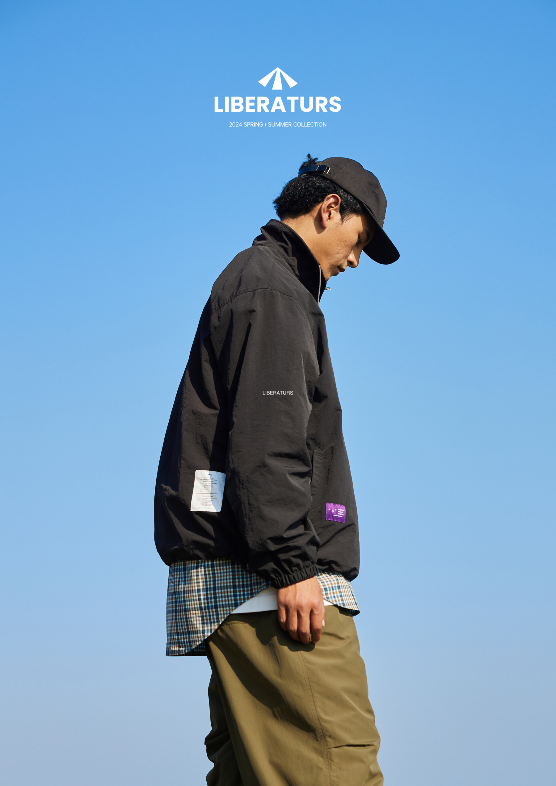 Men's Pullover Anorak - 90s Inspired Lightweight Wind Shell -Liberaturs