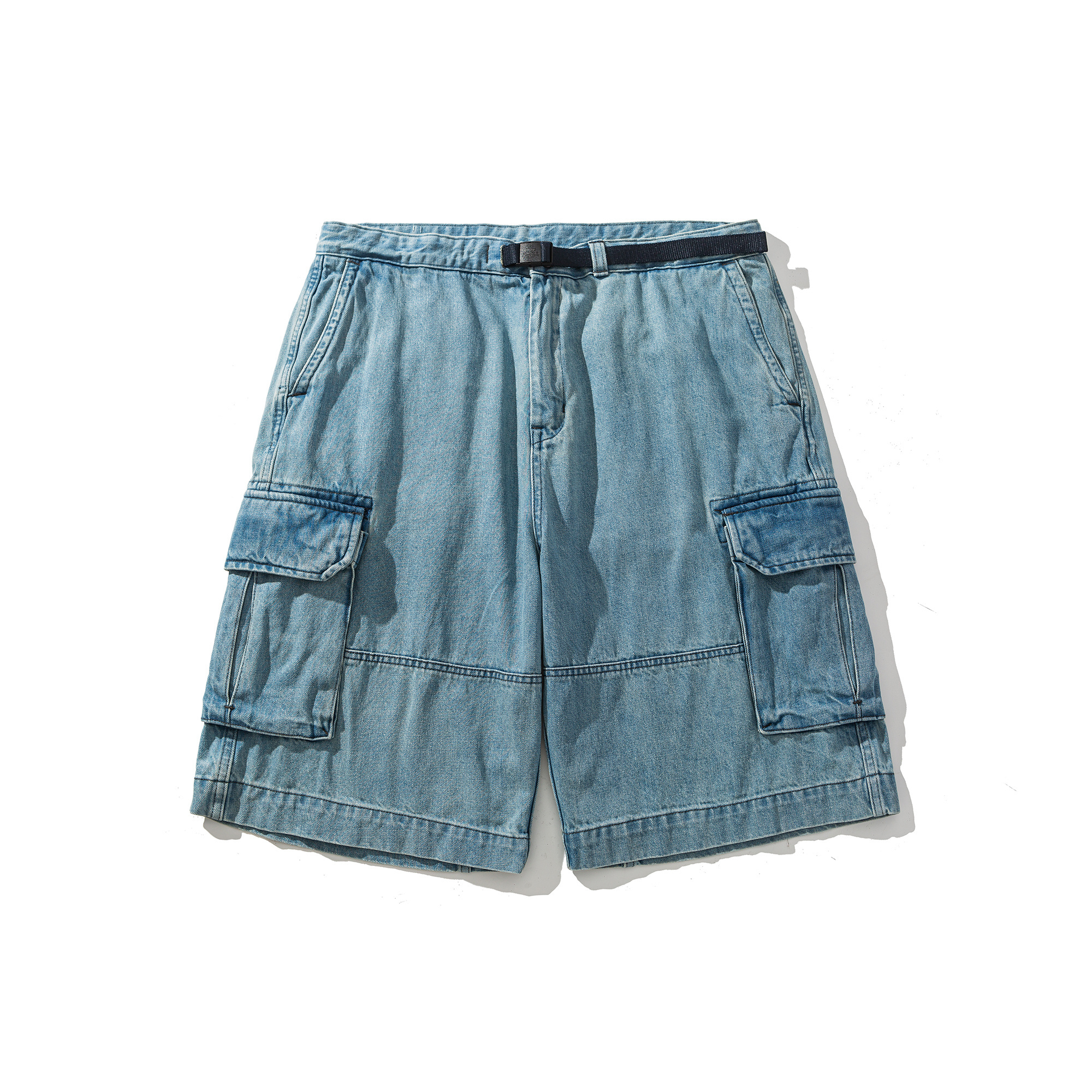 Men's Cargo Denim Shorts - Relaxed Fit Utility Shorts