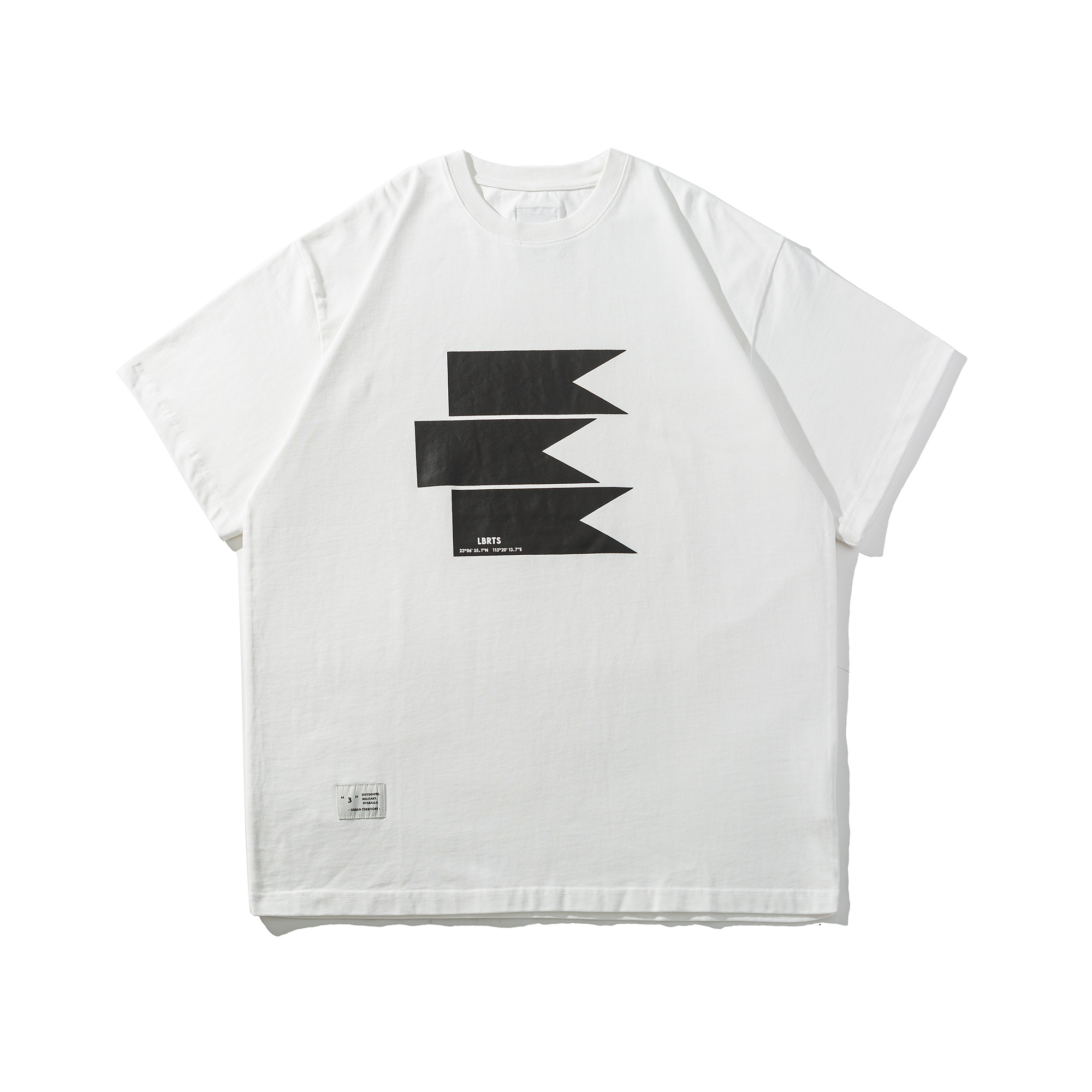 Men's Geometric Flag Graphic Crewneck T-shirt - Heavyweight Cotton