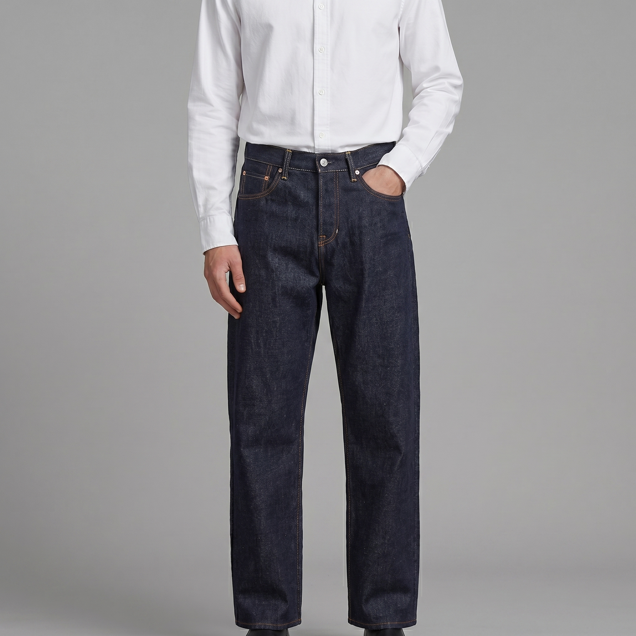 Men's Selvedge Denim Jeans - One-Wash Raw Denim with Comfort Fit