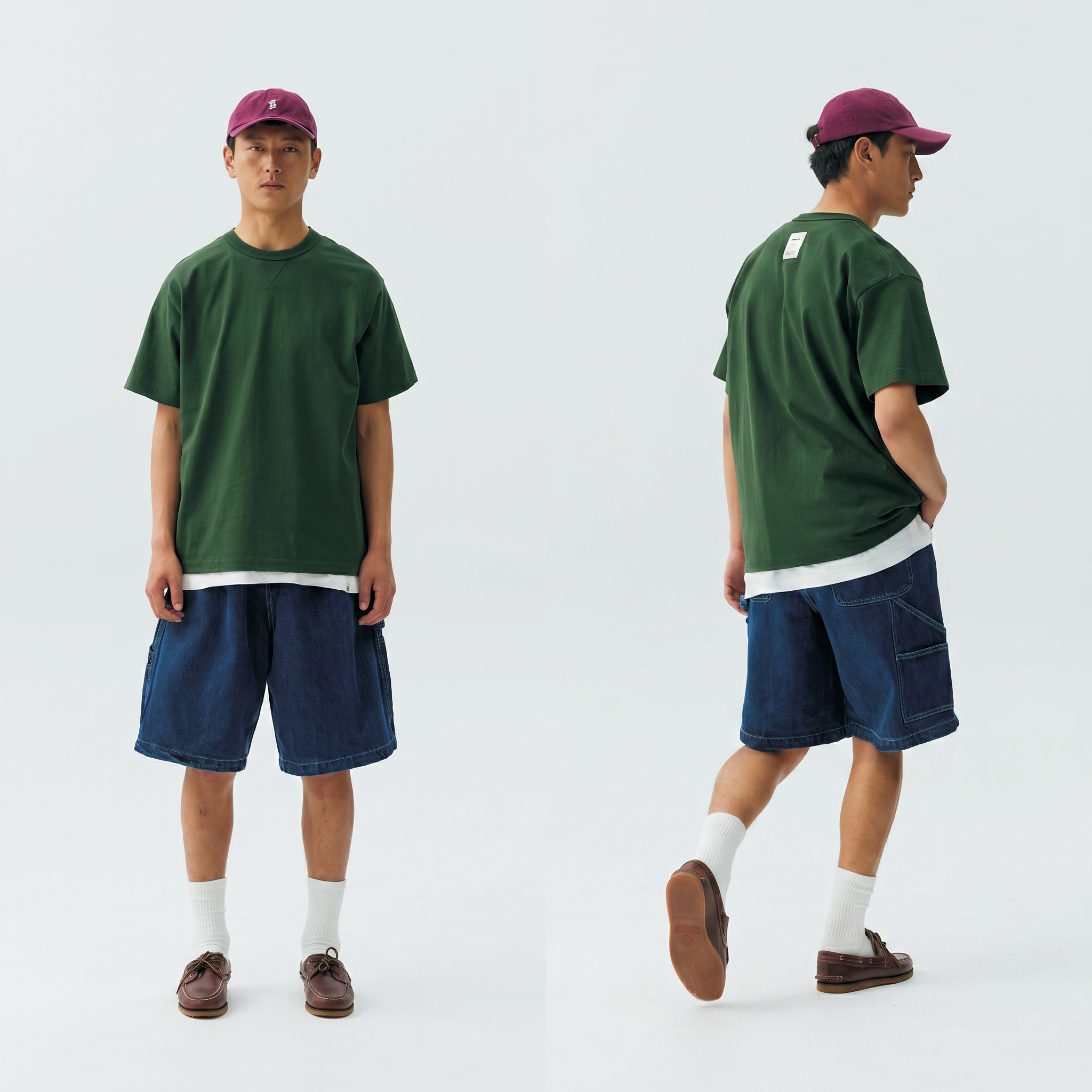 Men's Basic Short Sleeve Tee - Heavyweight Cotton Crewneck 